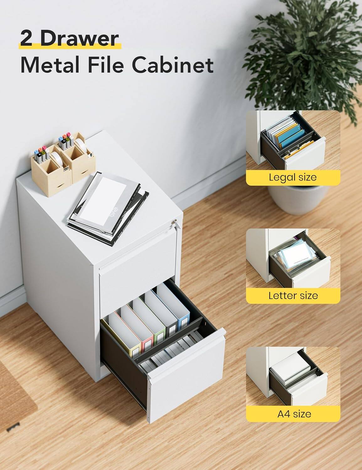 2 Drawer Metal File Cabinet

Legal size

Letter size

A4 size