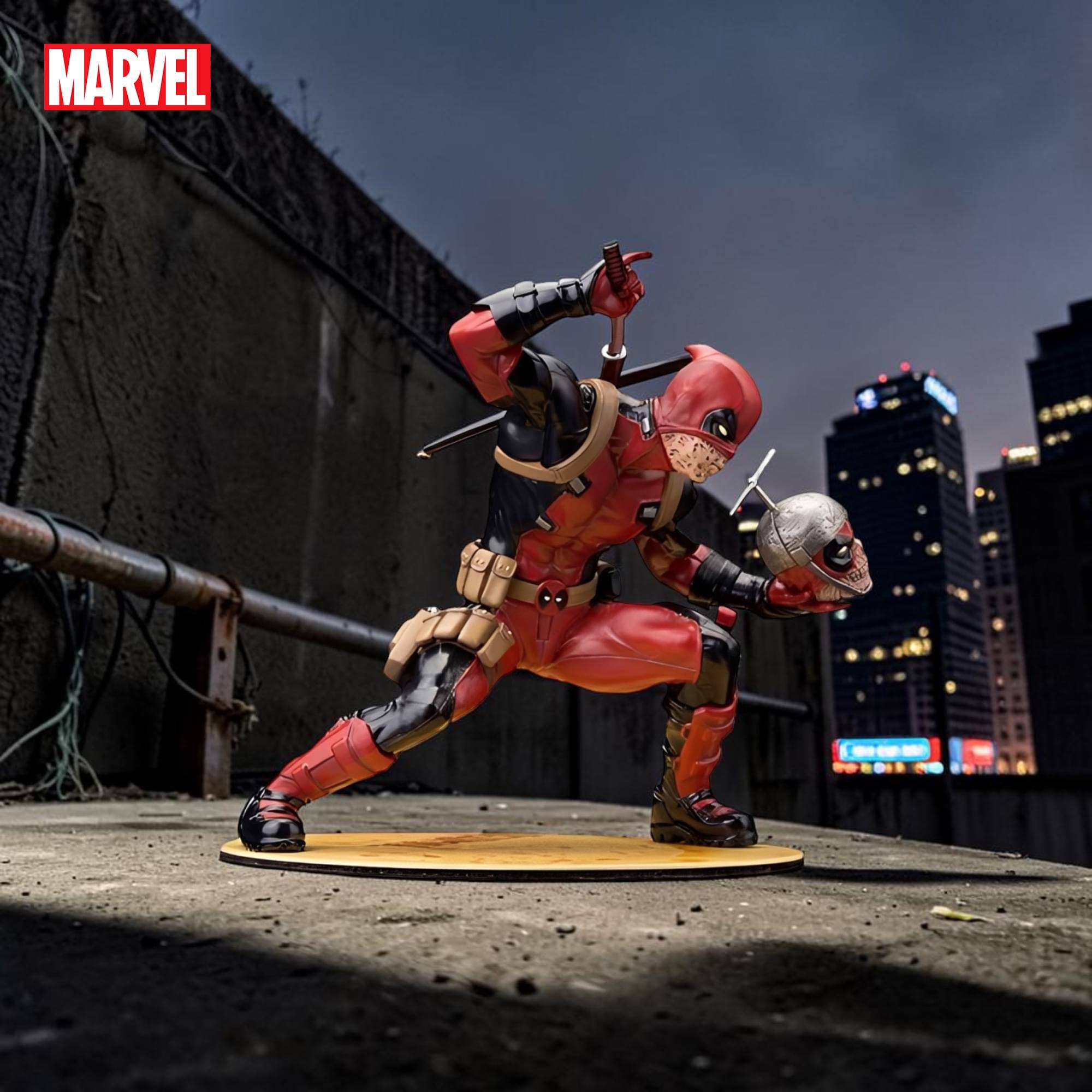 Alt View 5. Kotobukiya - Marvel Now ArtFX+ Deadpool Statue | SDCC 2015 Exclusive - Red.