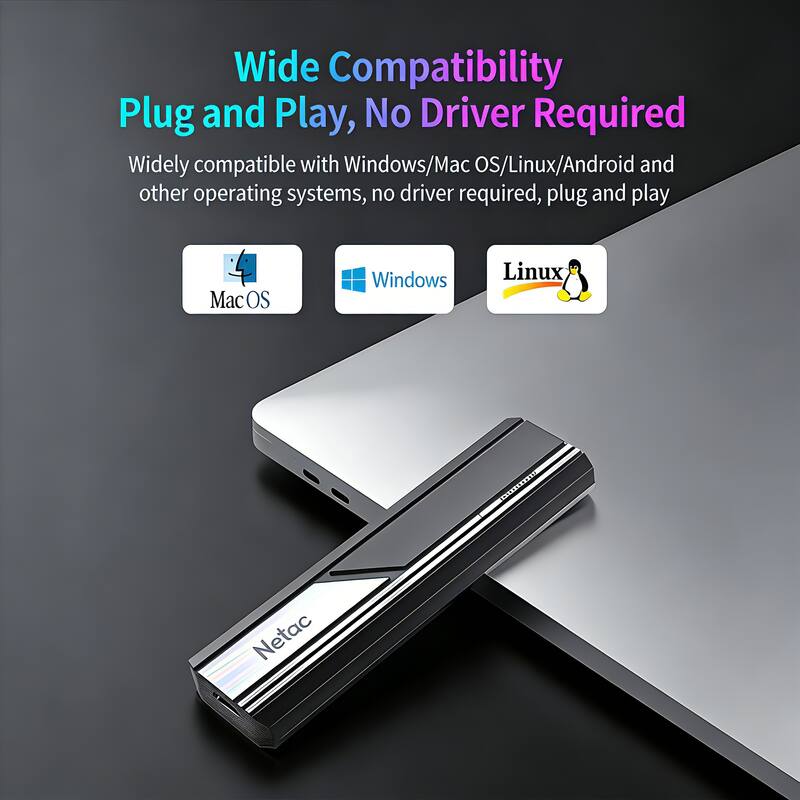 Wide Compatibility  
Plug and Play, No Driver Required  

Widely compatible with Windows/Mac OS/Linux/Android and other operating systems, no driver required, plug and play  

Mac OS  
Windows  
Linux  

Netac
