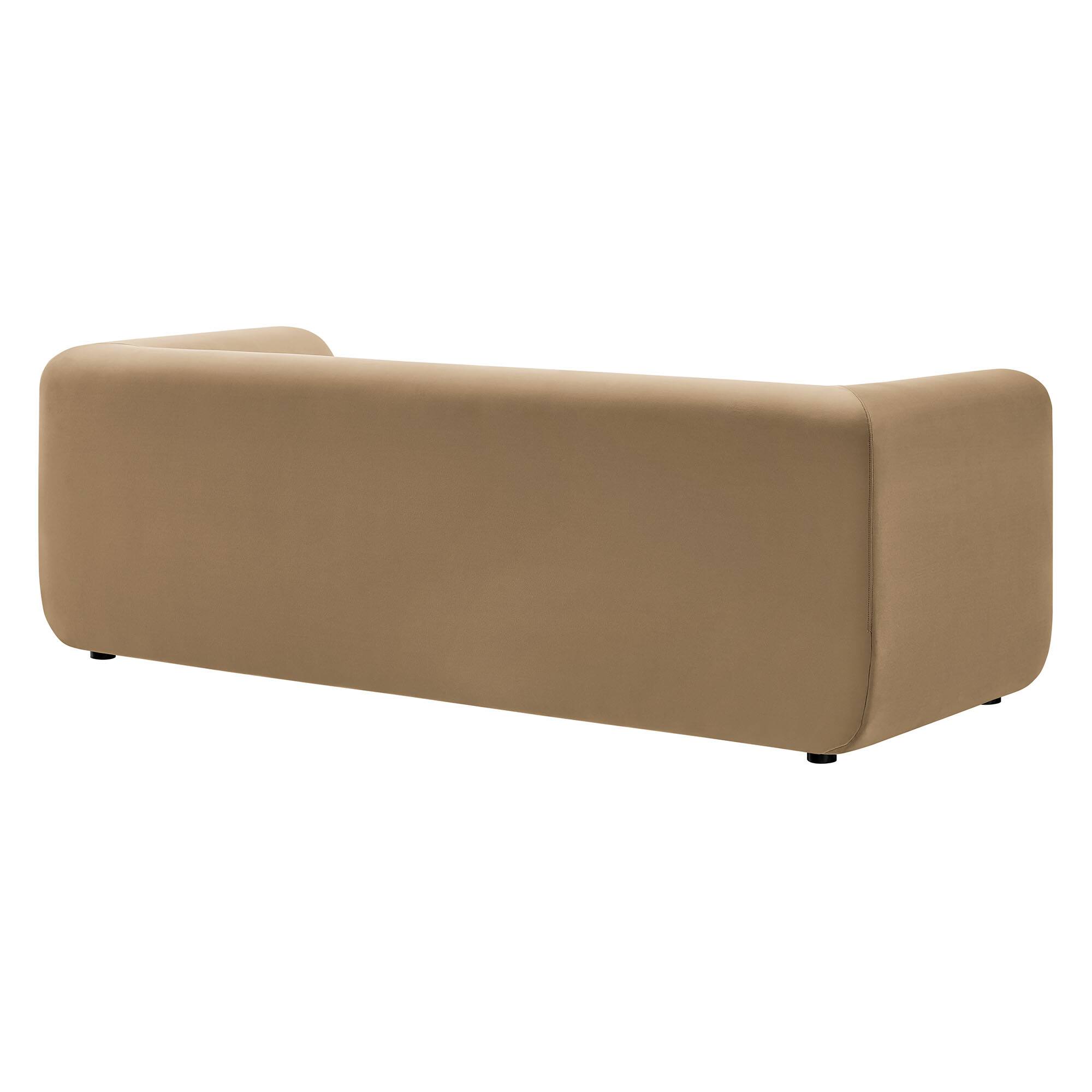 Alt View 1. Modway - Leif 89" Performance Velvet Upholstered Sofa by Modway - Brown.