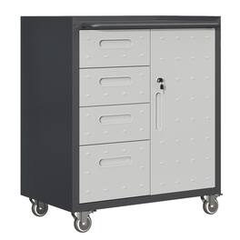 LOVMOR - Sturdy Metal Tool Storage Cabinet with Wheels for Garage Office and Home Organization Solutions