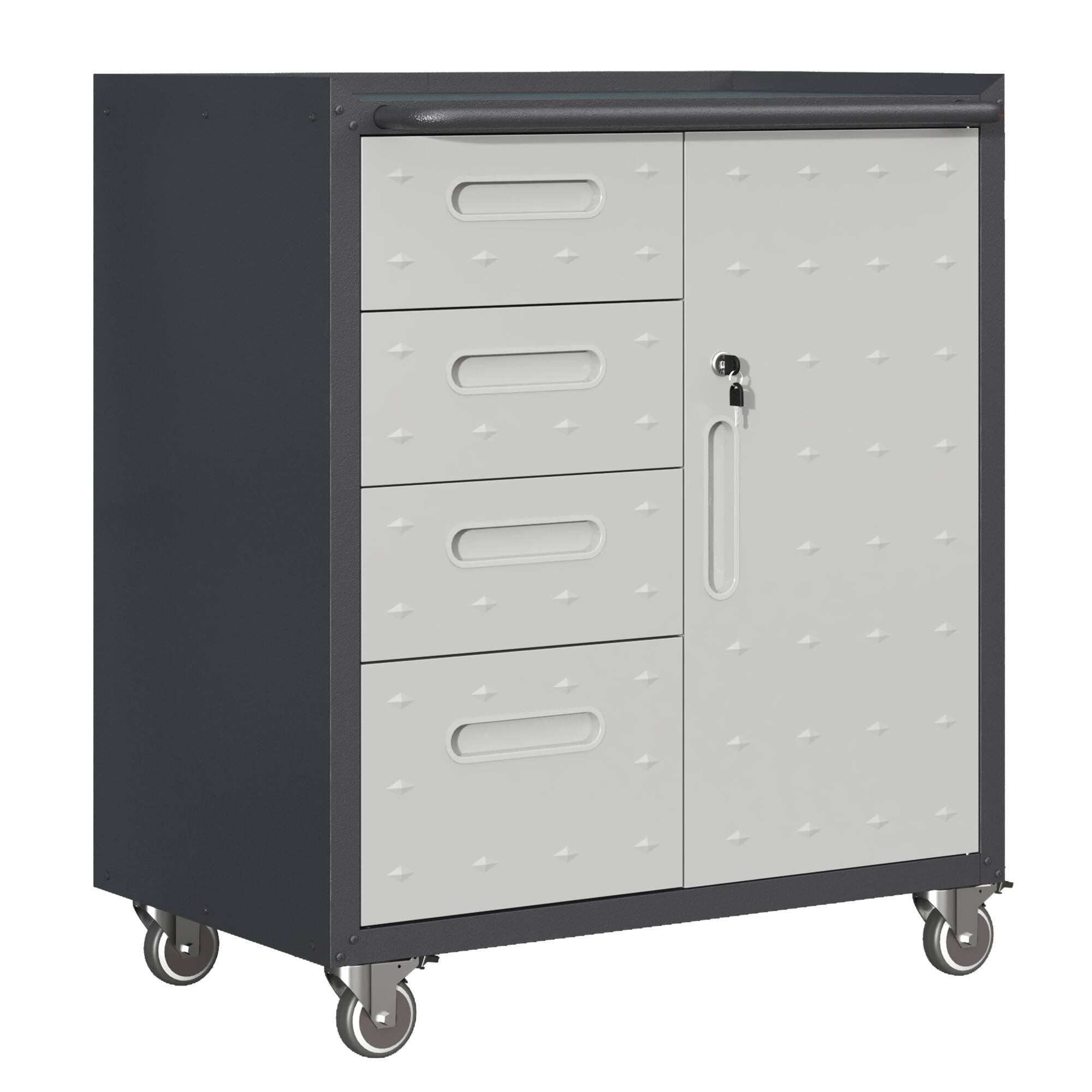 Front. LOVMOR - Sturdy Metal Tool Storage Cabinet with Wheels for Garage Office and Home Organization Solutions.