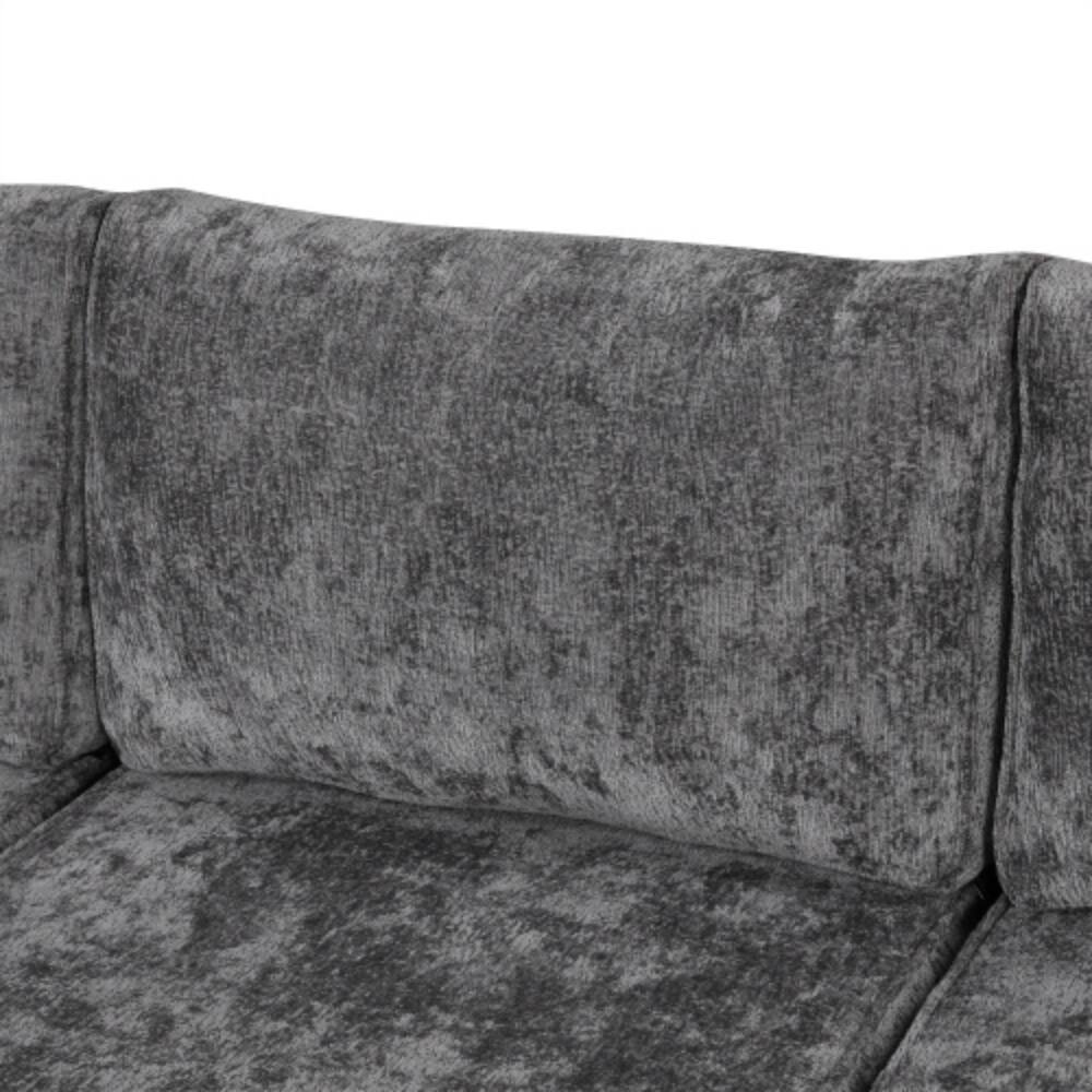 Alt View 1. LUCKY ONE - 112.2" Pull-Out Sectional Sofa Bed w/ Storage Ottoman 3 Pillows USB Ports Power Sockets - Grey.