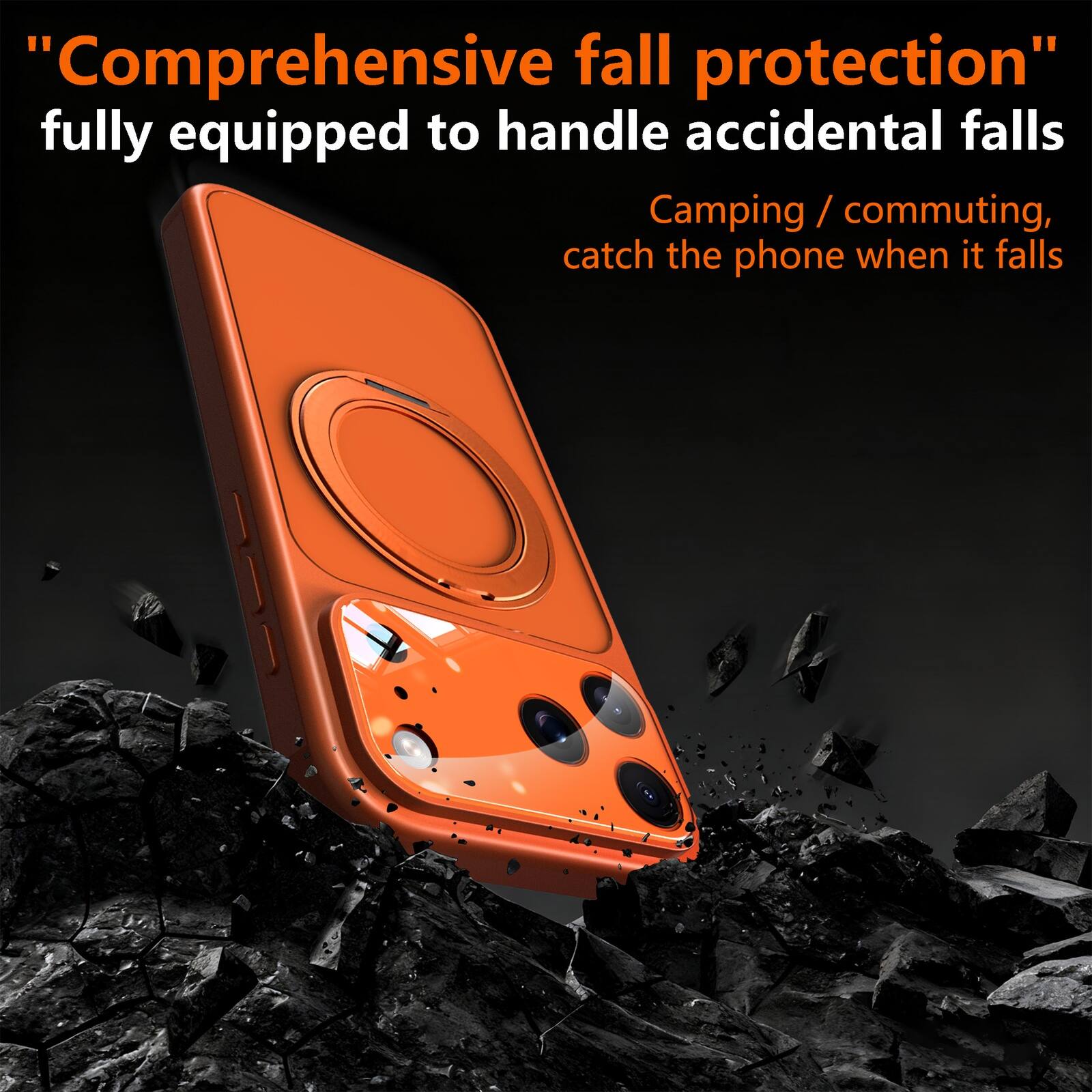 "Comprehensive fall protection" fully equipped to handle accidental falls Camping / commuting, catch the phone when it falls
