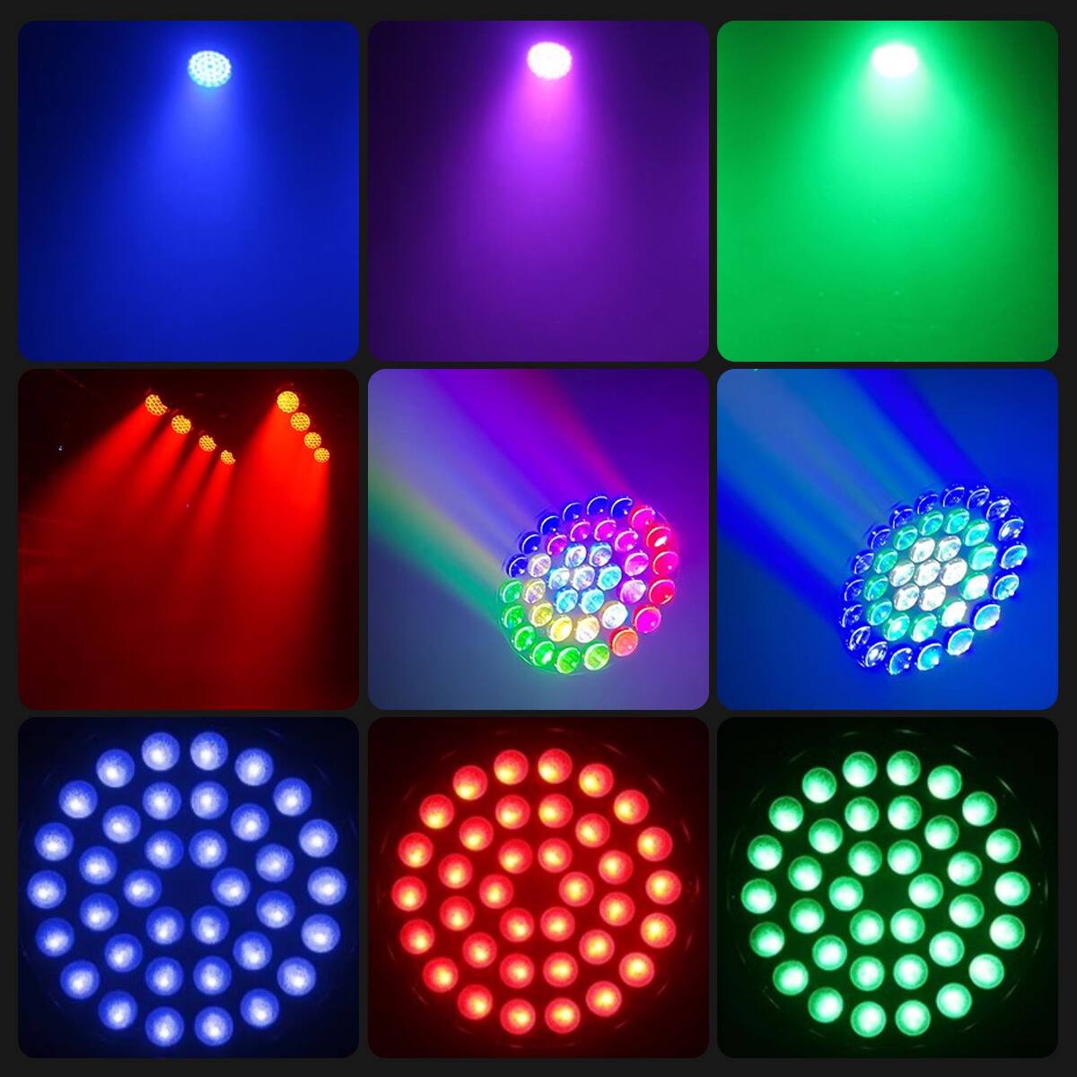 Left. Topteng - 4 Packs 360W RGBW Zoom Moving Head -36x10W 4-in-1 LED Wash Light, DMX512 Control, 540° Pan/265° Tilt, for Stage DJ Party.