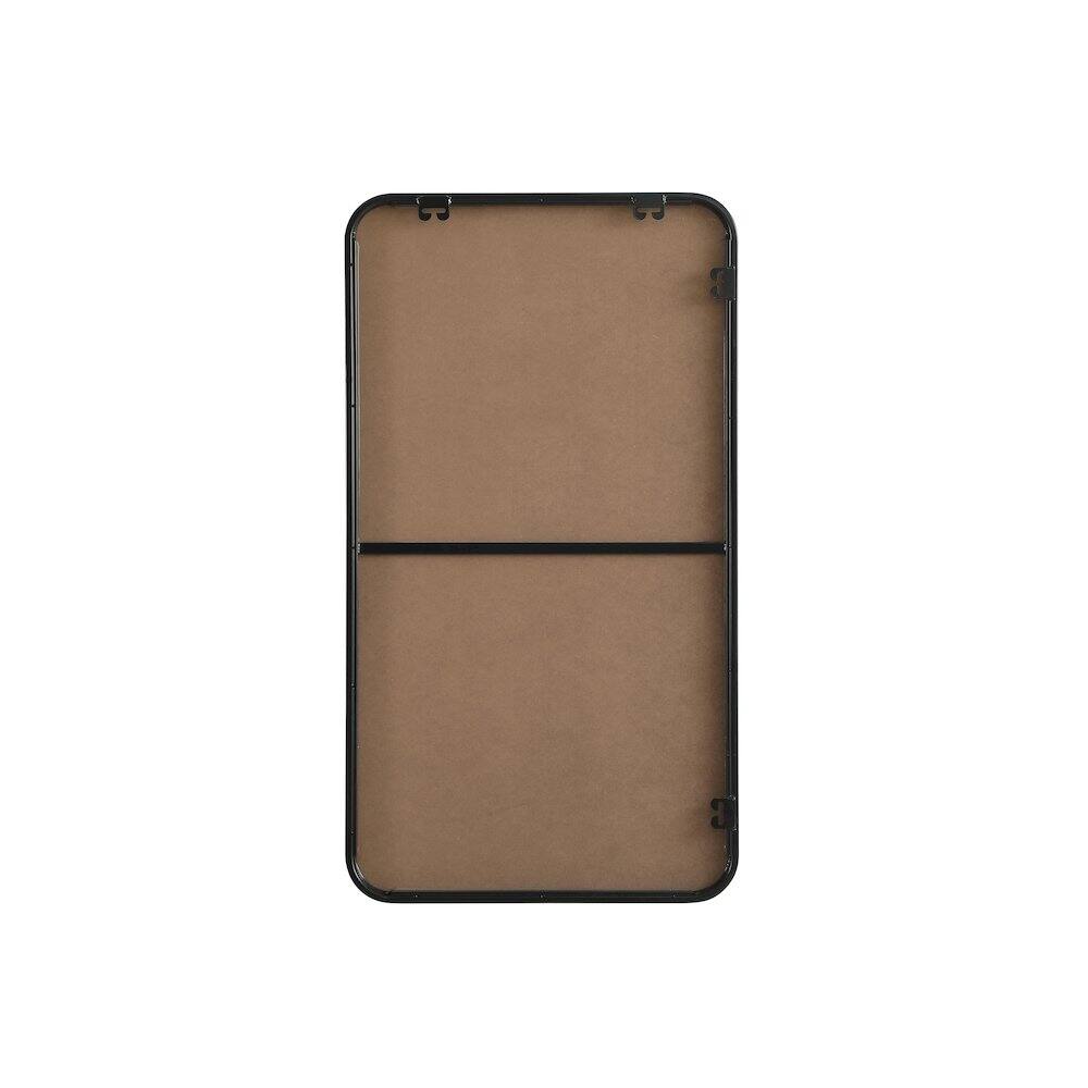Angle. Elegant Decor - Contour Metal Rectangle Mirror 20x36 in Black - Black.