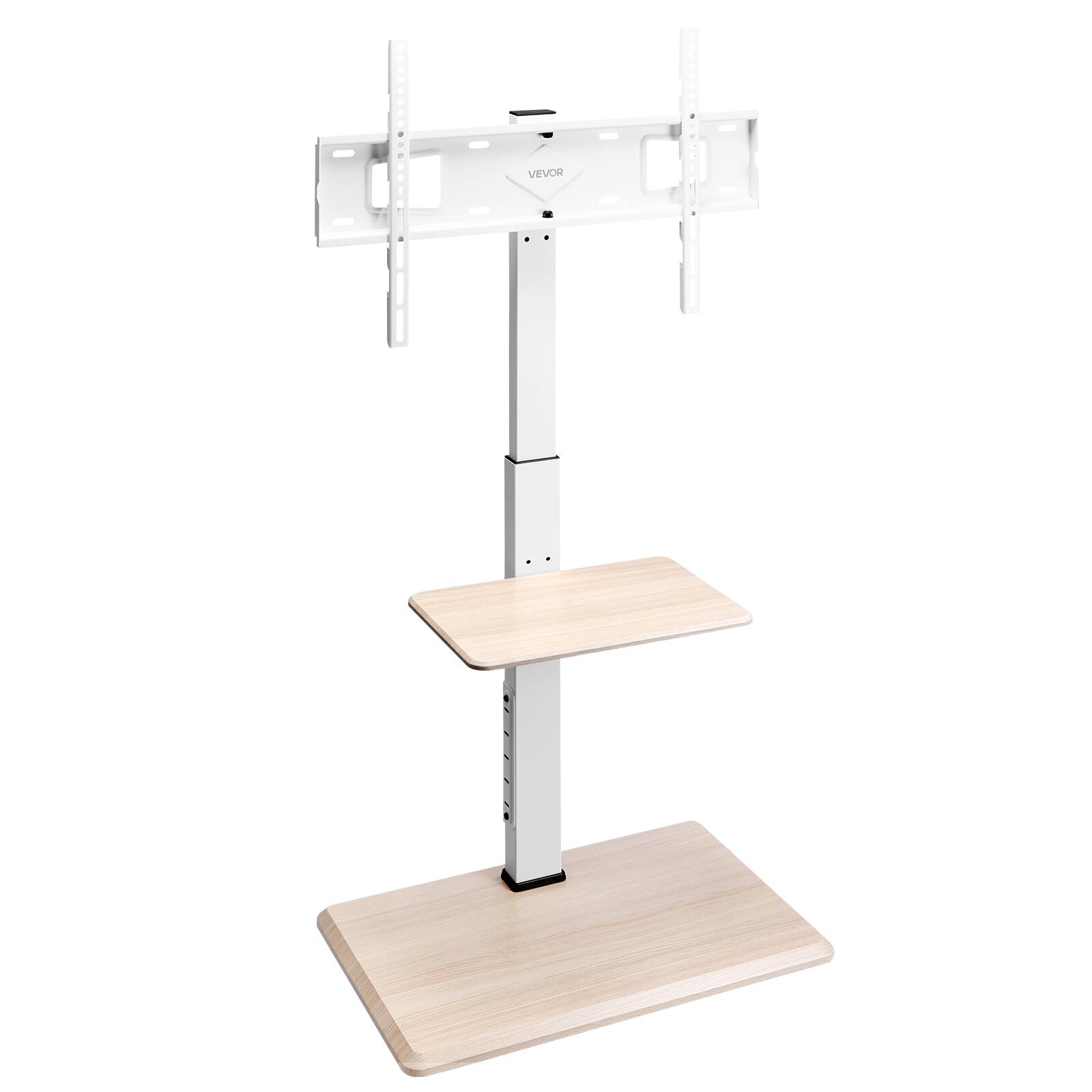 Alt View 5. VEVOR - Rolling TV Stand, Mobile TV Cart for 32-70 Inch Screens, 25° Left-Right Rotation and Height Adjustable TV Mount - White.