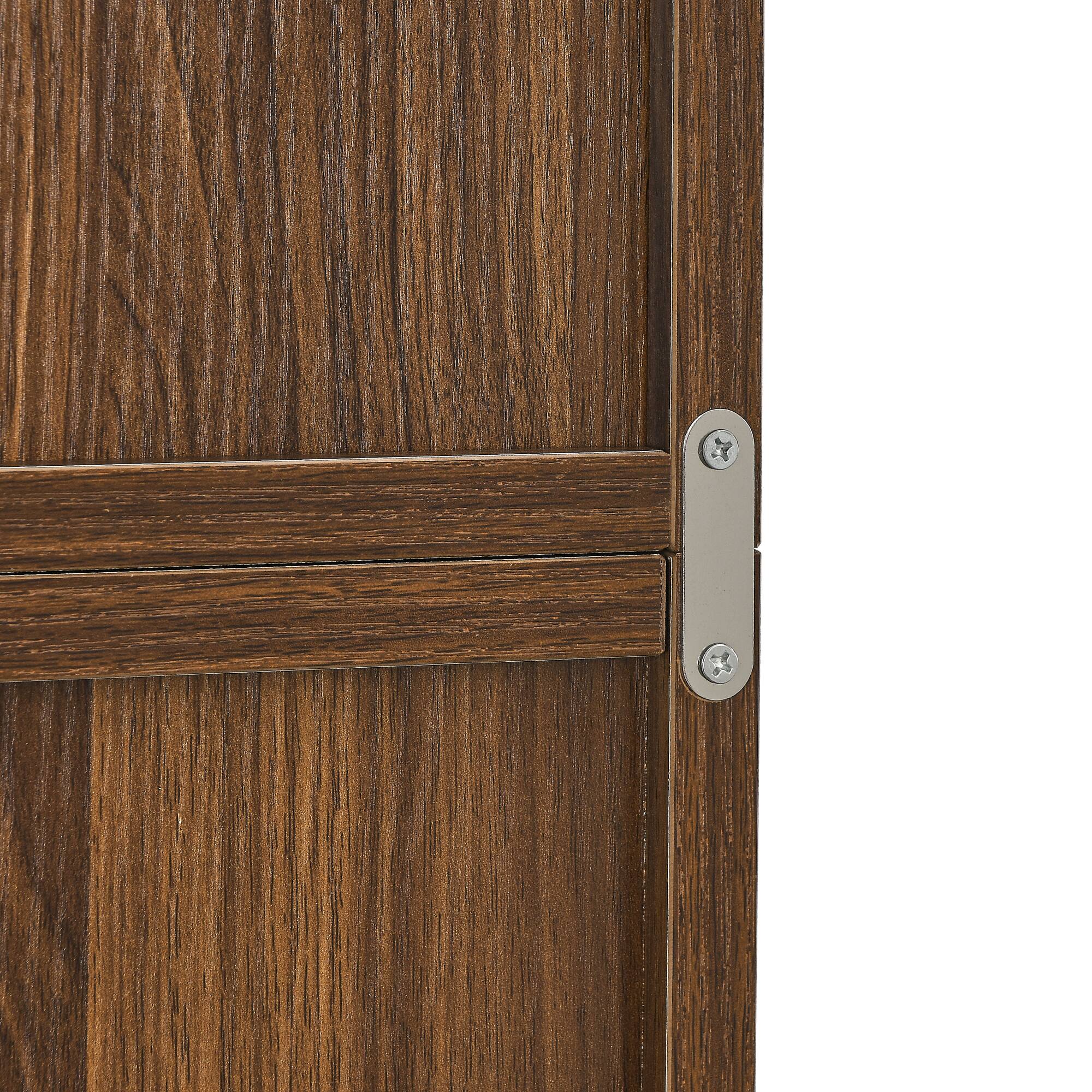 Alt View 9. Tiramisubest - 8-Tier Tall Narrow Bookcase Display Bookshelf with Adjustable Shelves, Multi-Functional Double-Decker Bookcase, Walnut - Walnut.