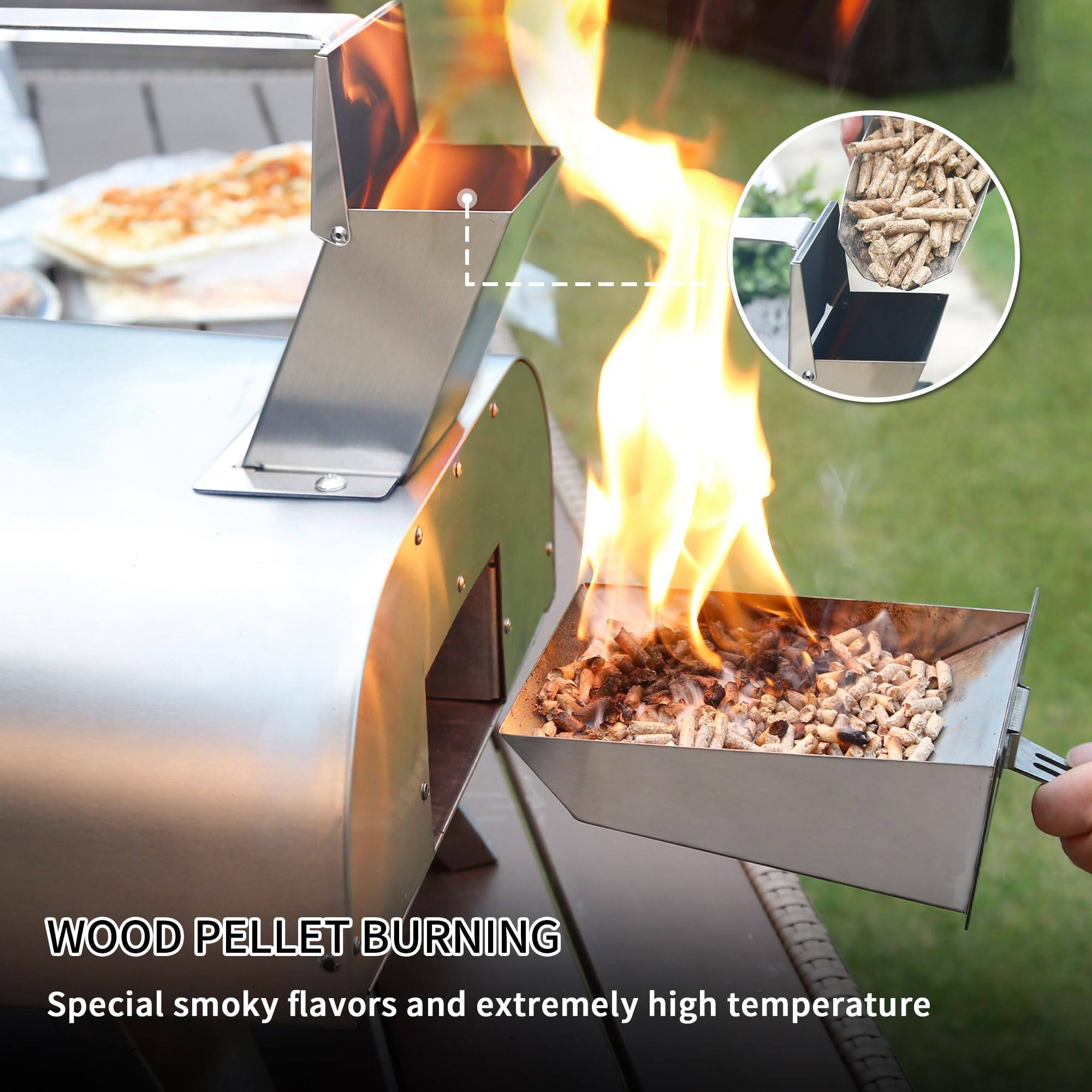 WOOD PELLET BURNING  
Special smoky flavors and extremely high temperature