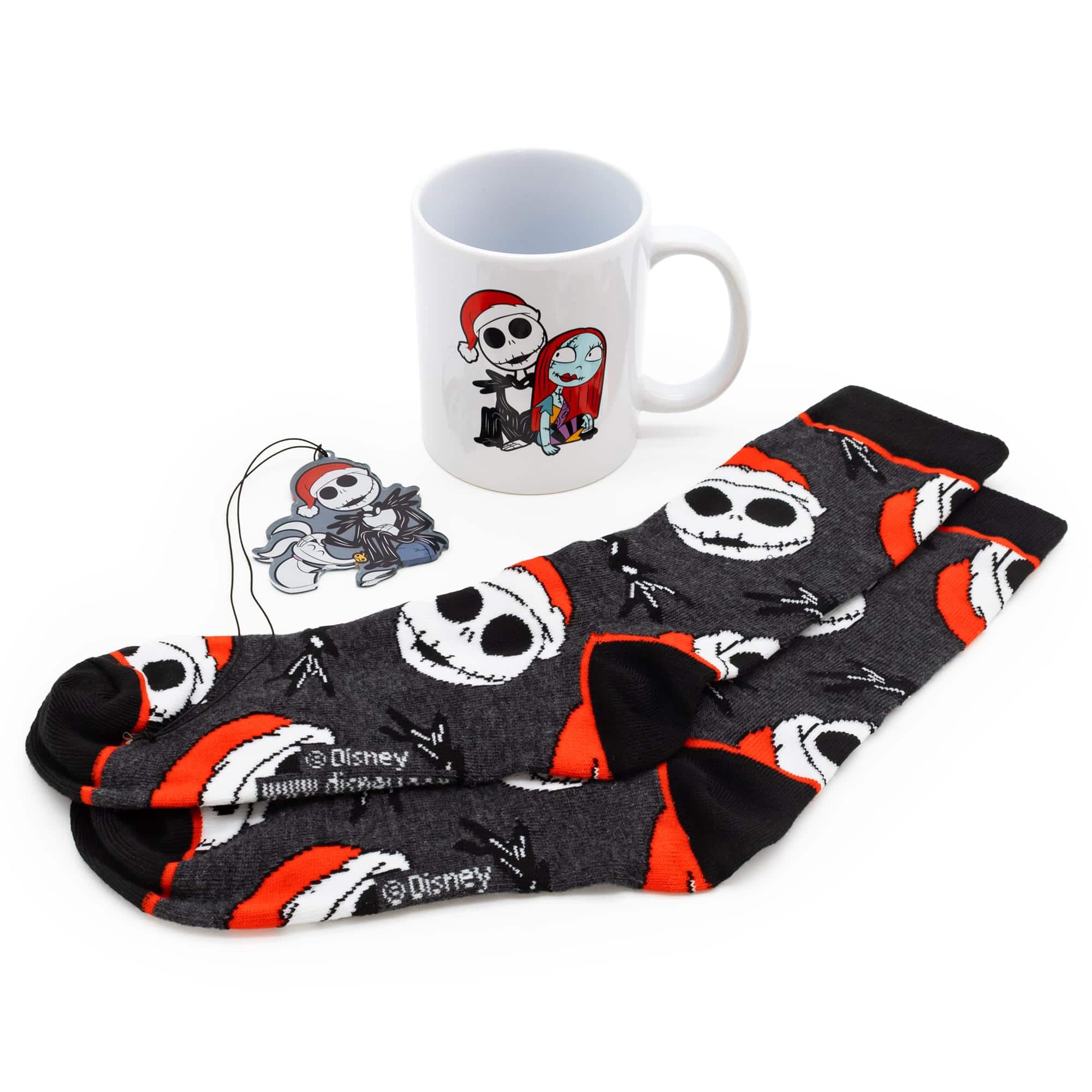 Disney - Nightmare Before Christmas Mug, Socks, and Ornament Bundle - Black/White