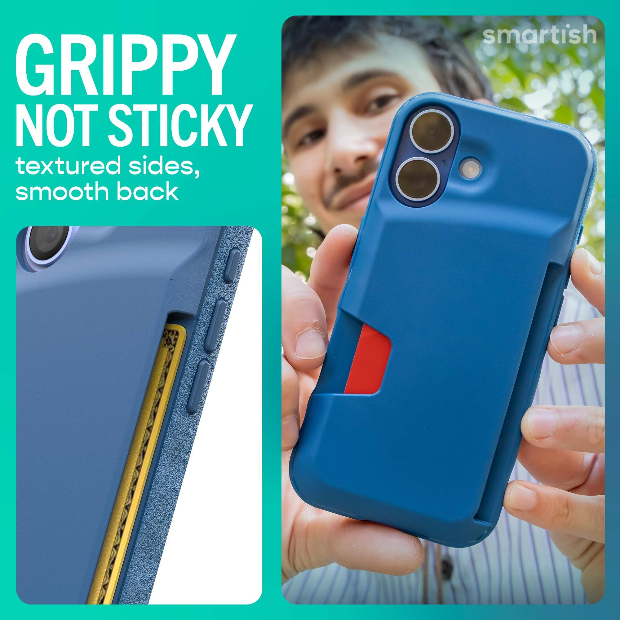 GRIPPY NOT STICKY textured sides, smooth back

smartish