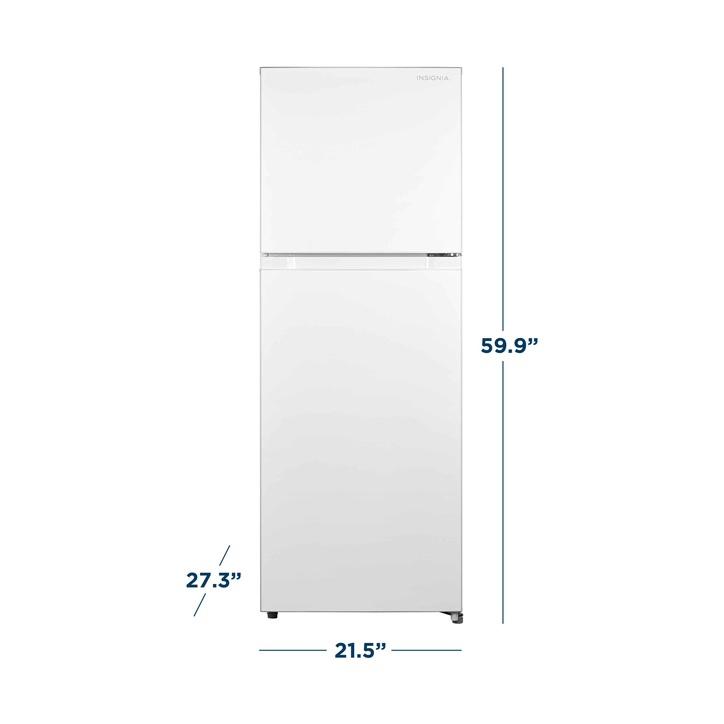 Alt View 5. Insignia™ - 10.1 Cu. Ft. Top-Freezer Refrigerator with Reversible Door and ENERGY STAR Certification - White.