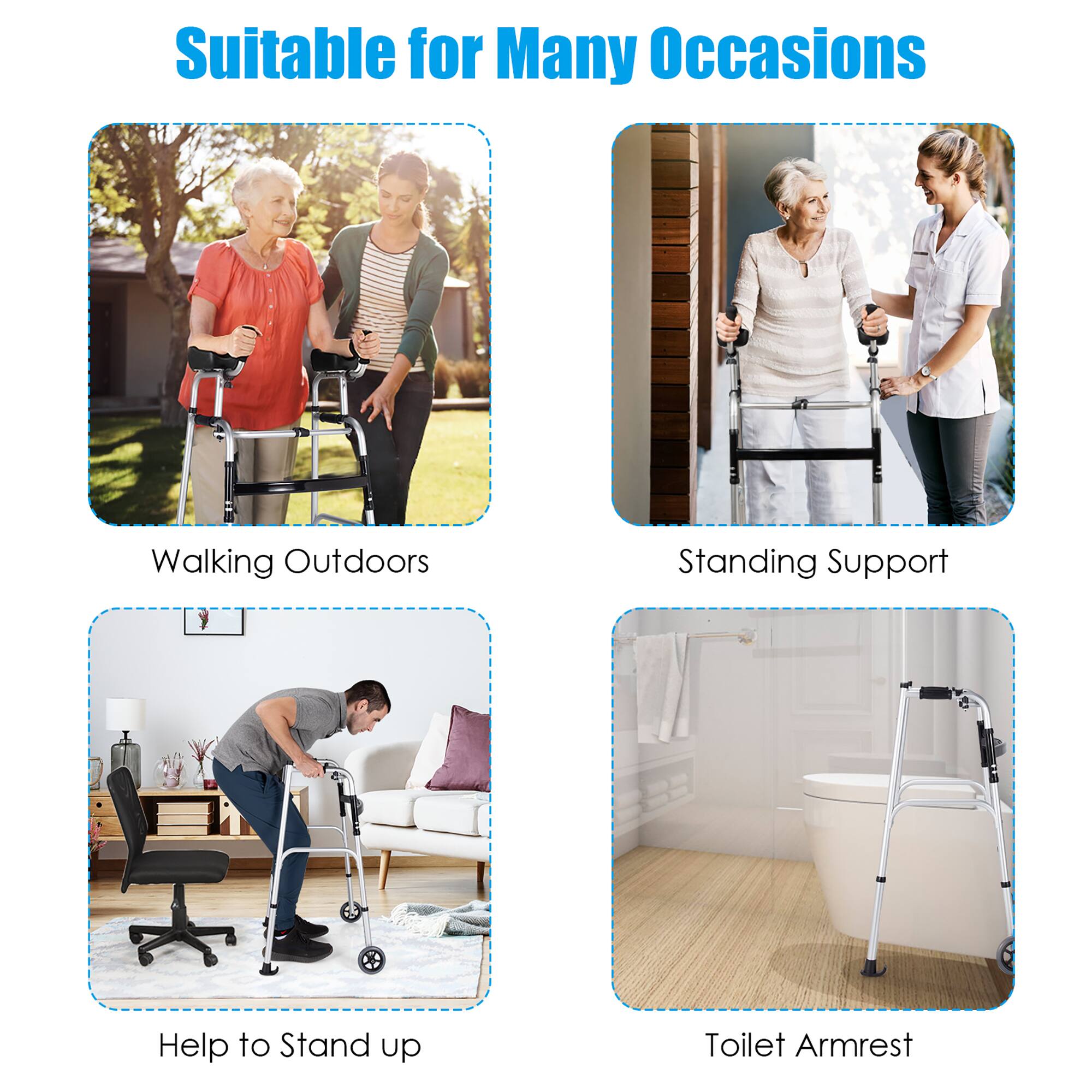 Suitable for Many Occasions

Walking Outdoors
Standing Support
Help to Stand up
Toilet Armrest