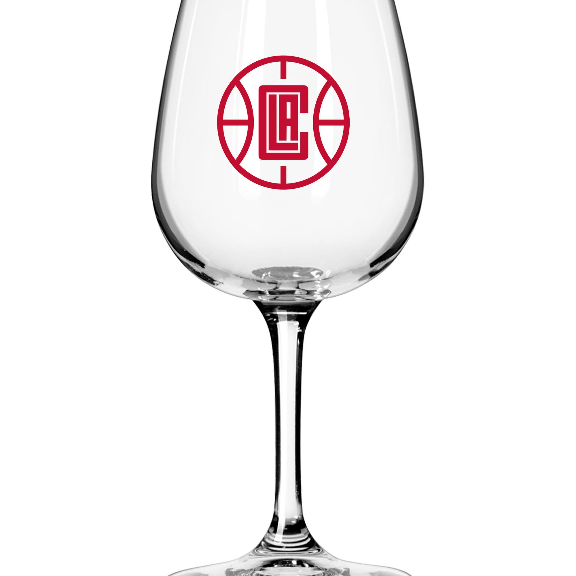 Front. Logo Brands - LA Clippers Logo 12oz. Stemmed Wine Glass - Multicolor.