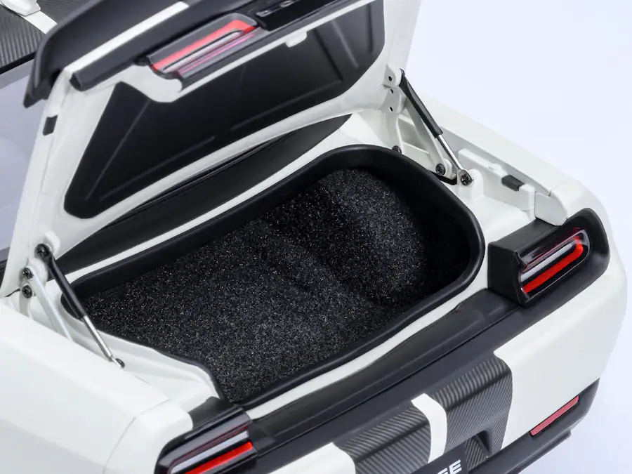 Podcoc Model 2023 Dodge Challenger SRT Super Stock Knuckle White with Carbon Stripes ...