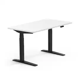 FlexiSpot - E7Pro 55''W Electric Adjustable Standing Desk Chipboard, /Black - White