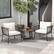 Alt View 4. Costway - 3 PCS Patio Furniture Set with 2-Tier Coffee Table Acacia Wood Armrests Tabletop - Gray,Off White.