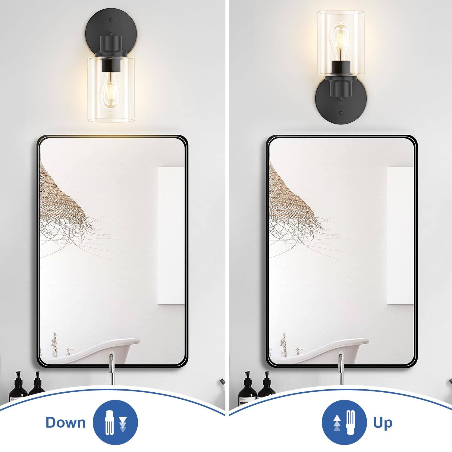 Alt View 1. Dazzed Corner - 1-Light Wall Sconce, Modern Wall Light Fixture with Clear Glass Shade and E26 Bulb Base.