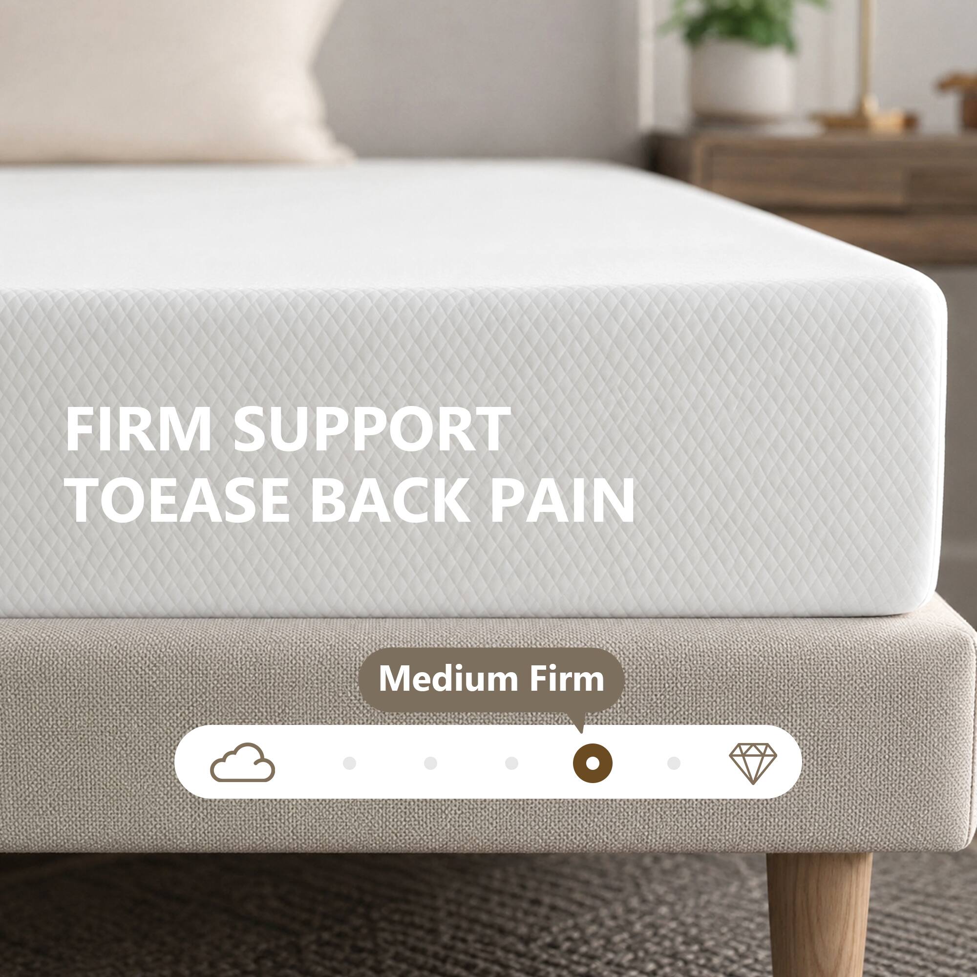 FIRM SUPPORT TO EASE BACK PAIN  
Medium Firm