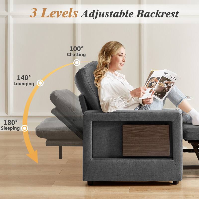 3 Levels Adjustable Backrest

100° Chatting

140° Lounging

180° Sleeping