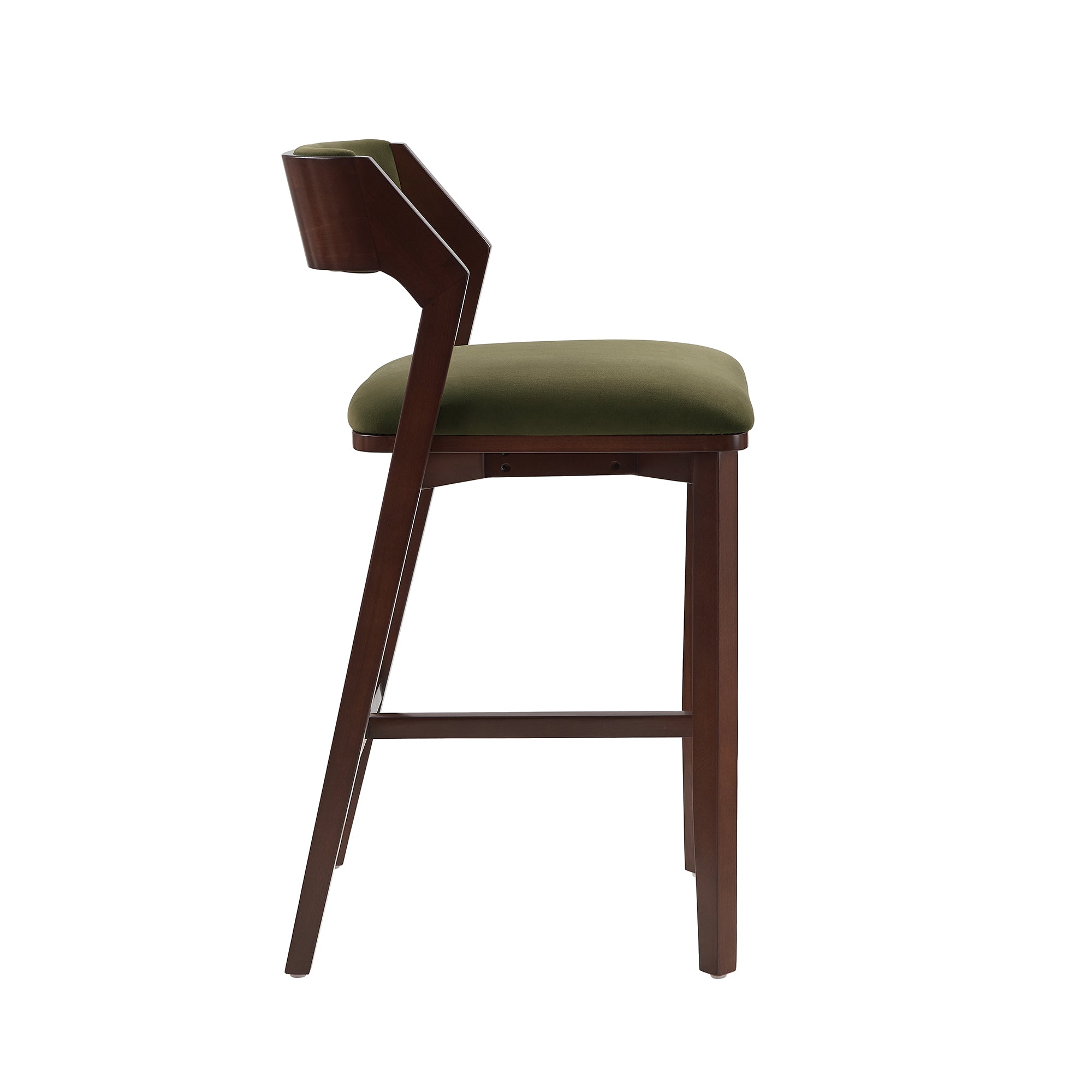 Alt View 3. Manhattan Comfort - Patricia Modern Wood Upholstered Barstool - Set of 2 - Turtle Green.