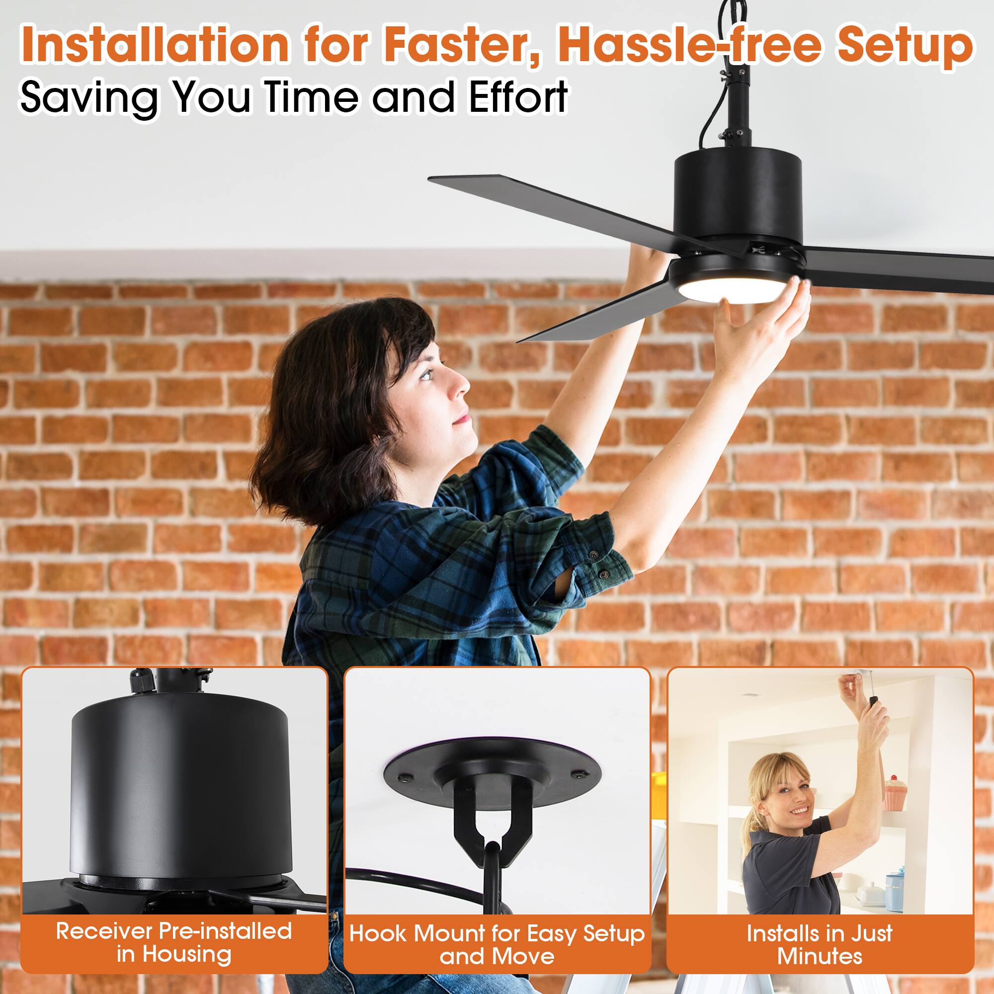Installation for Faster, Hassle-free Setup  
Saving You Time and Effort  

- Receiver Pre-installed in Housing  
- Hook Mount for Easy Setup and Move  
- Installs in Just Minutes