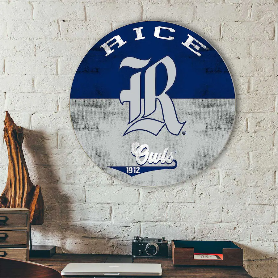 Jardine Rice Owls 20 X 20 Retro Logo Circle Sign Blue 200835592 jardine-rice-owls-20-x-20-retro-logo-circle-sign-blue-200835592