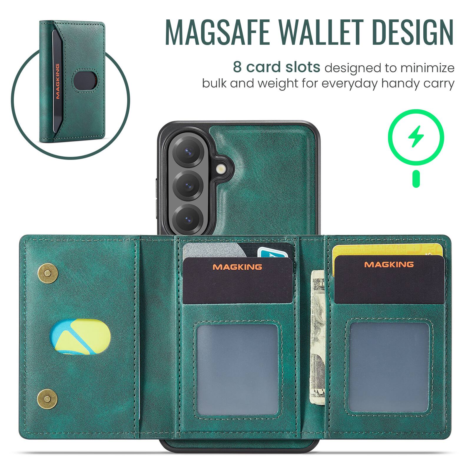 MAGSAFE WALLET DESIGN  
8 card slots designed to minimize bulk and weight for everyday handy carry  

BRAZIL  
NETHERLANDS  

MAGKING