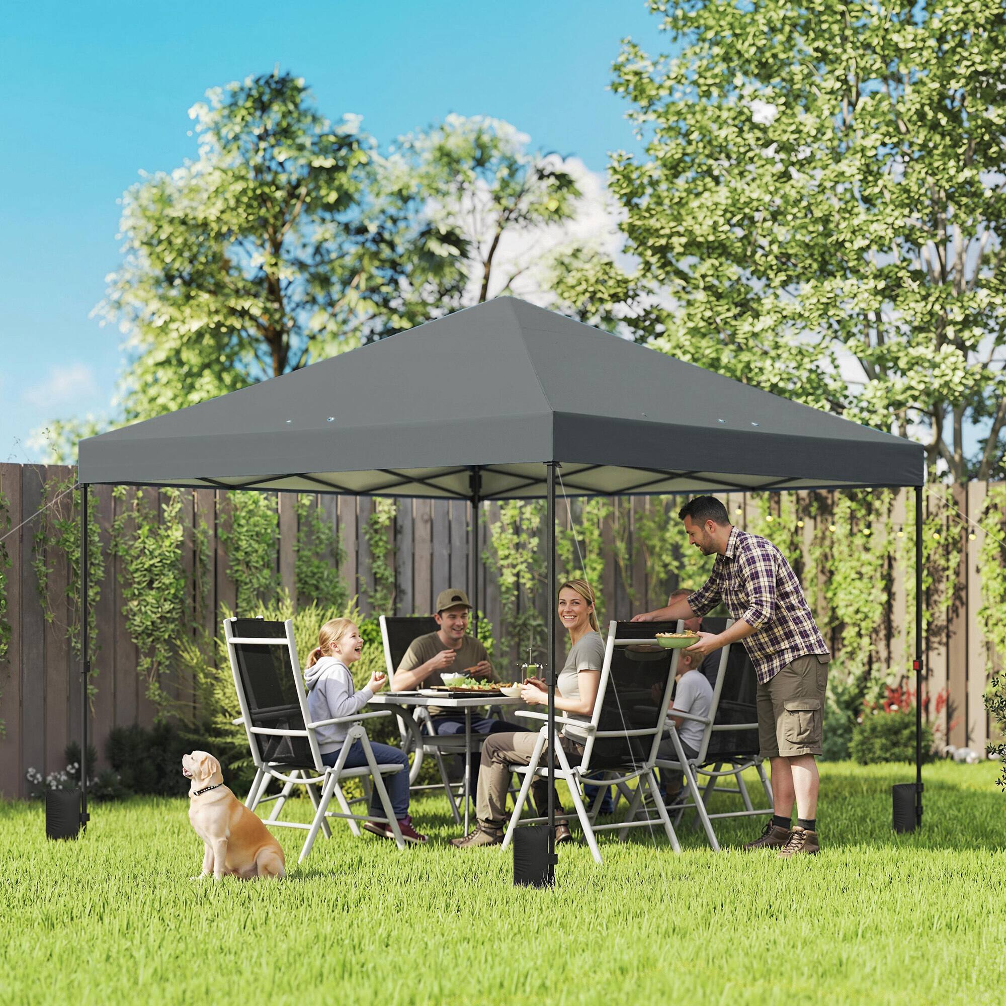 Alt View 1. Outsunny - 10 x 10 ft Pop Up Canopy Tent with One Push Setup, Easy Setup Outdoor Portable Instant Canopy Shelter.