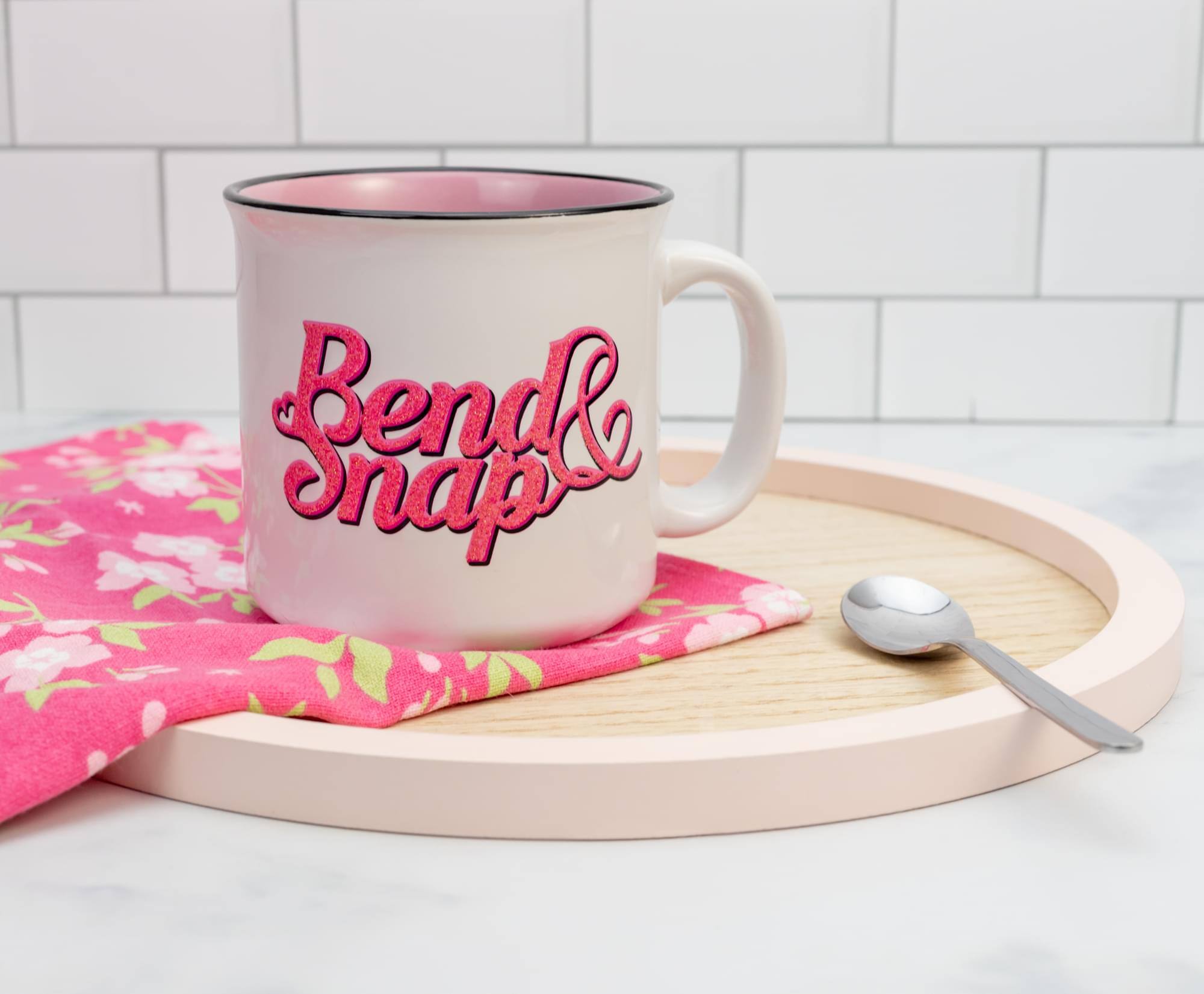 Alt View 4. Silver Buffalo - Legally Blonde "Bend and Snap" Ceramic Glitter Camper Mug | Holds 20 Ounces - White.