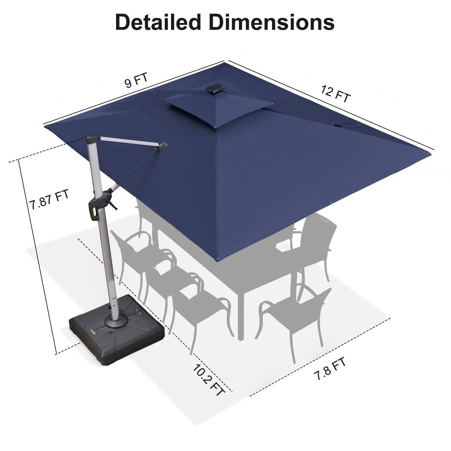 Detailed Dimensions  
9 FT  
12 FT  
7.87 FT  
10.2 FT  
7.8 FT