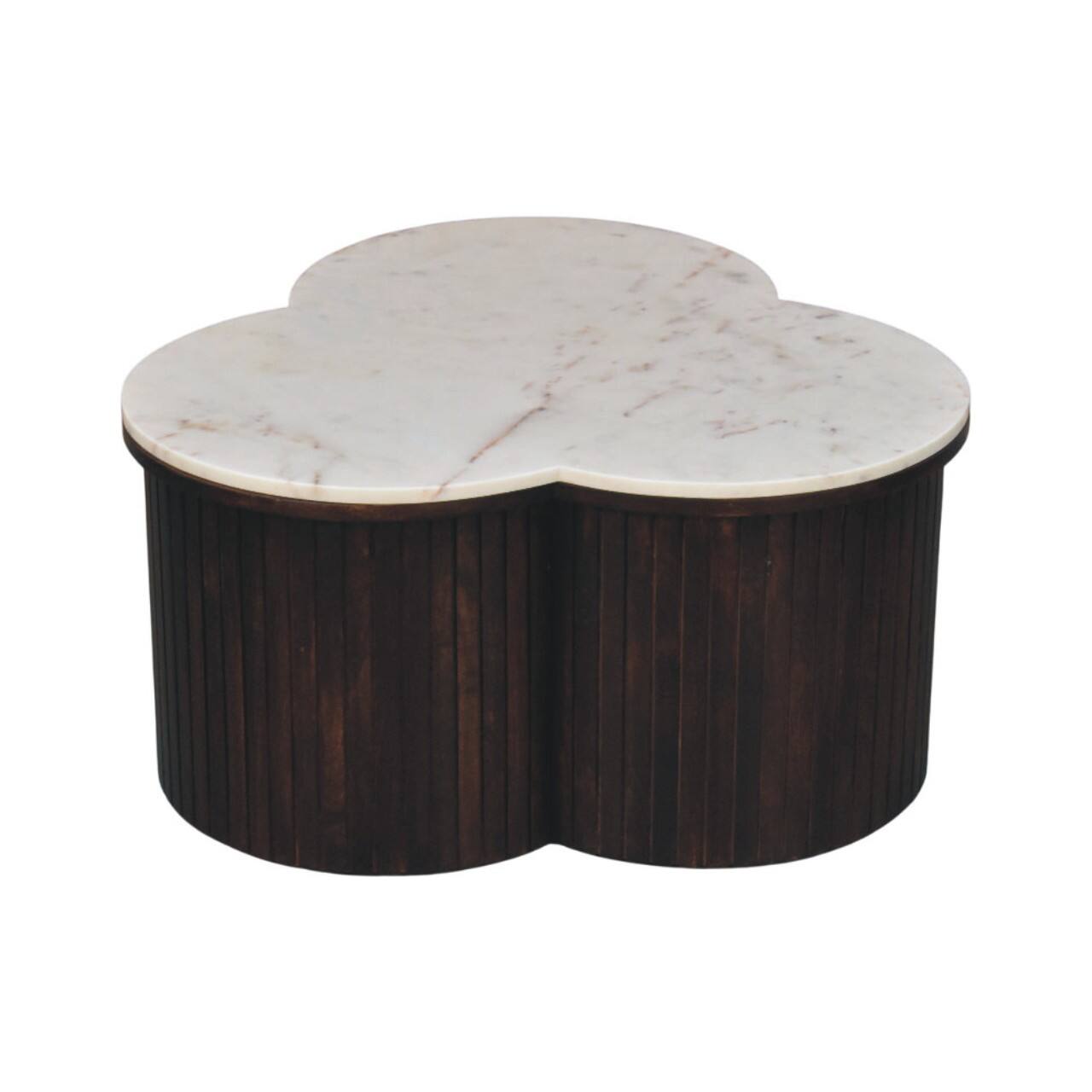 Left. Artisan Furniture - Artisan Furniture Solid Wood Verona Marble Coffee Table - Brown.
