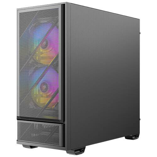 Angle. Antec - Antec P30 ARGB, 5 Fans, Wood Accents, GPU Airflow, 360mm Radiator, Type-C, Mid-Tower ATX Case - Black.