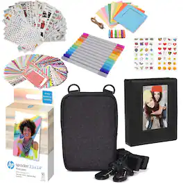 HP - Sprocket 2.3 x 3.4” Zink Photo Paper Kit - 50 Pack Zink Paper, Case, Album, Markers & Stickers