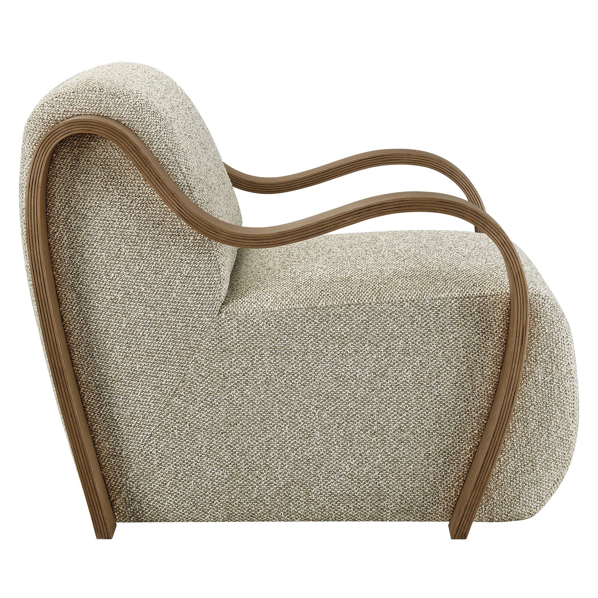 Alt View 2. Modway - Atrium Lattice Boucle Accent Armchair by Modway - Marble.