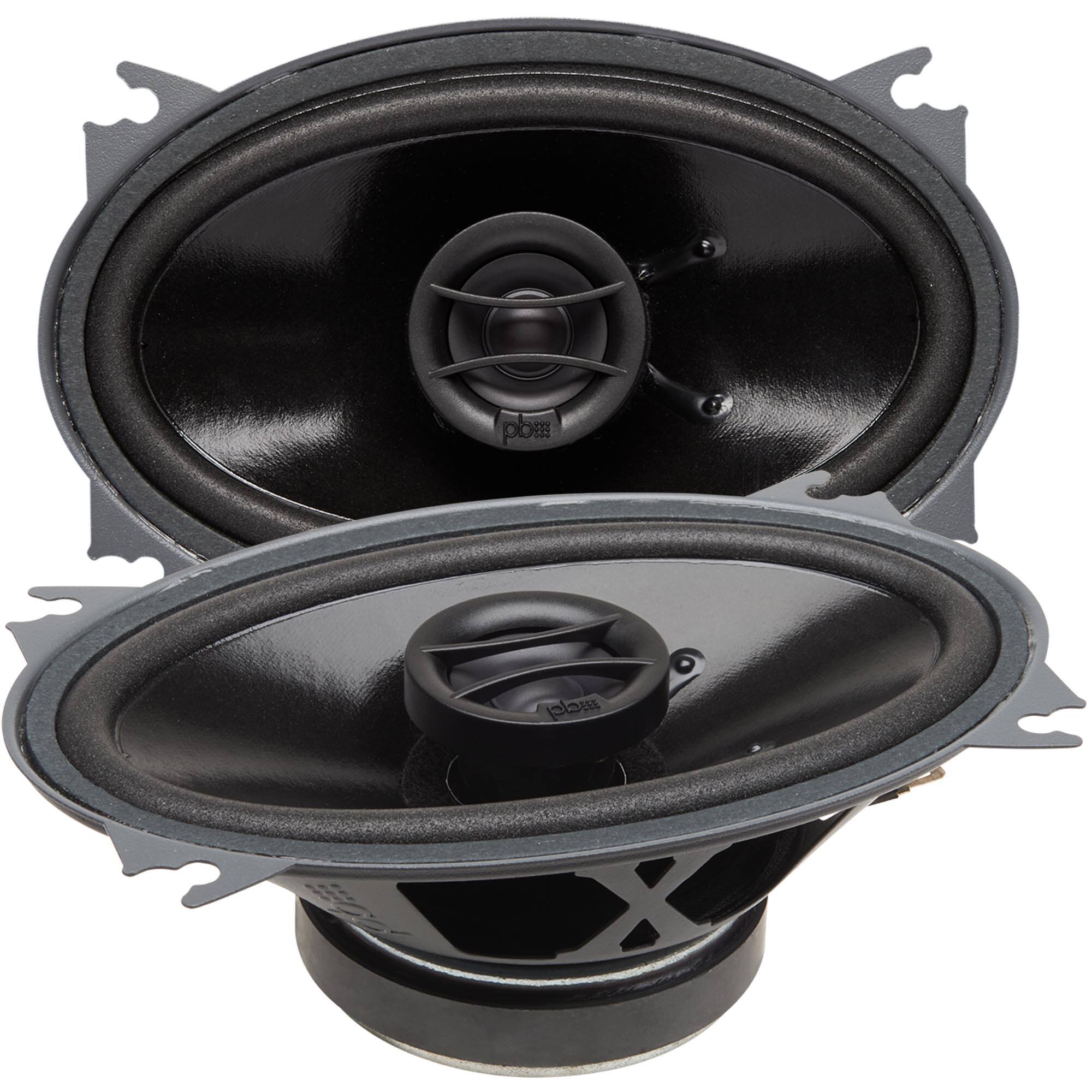 Front. Powerbass - PowerBass S-4602 - 4x6" Coaxial OEM Replacement Speakers - Pair - Black/Gray.