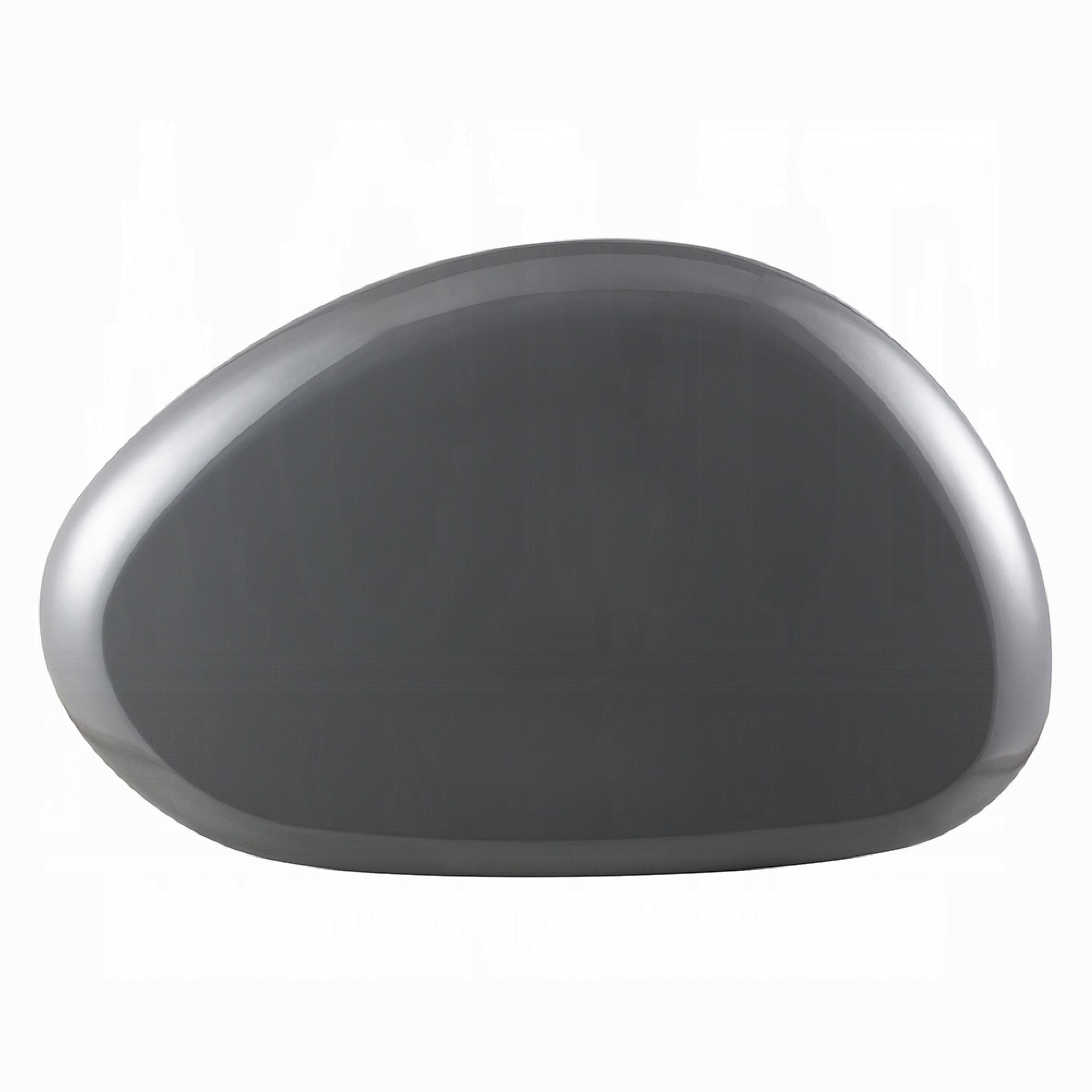 Alt View 3. Manhattan Lane - Fory Coffee Table, 46 Inch Oval Top with Low Metal Base, High Gloss Gray - High Gloss Gray.