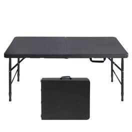 ELEMENT ACE - 4ft Folding Table - Portable Plastic Table for Camping, Picnics, Parties - Black