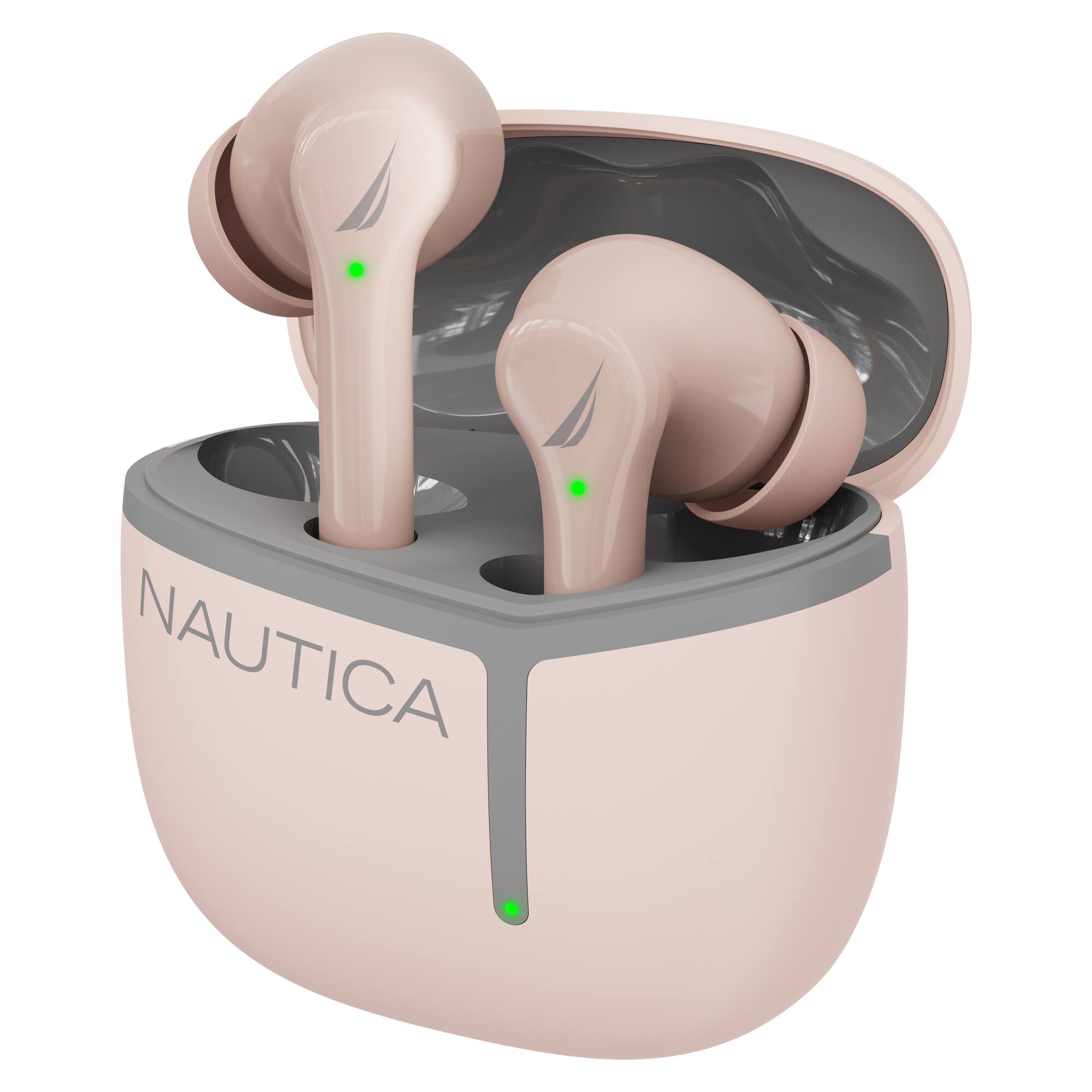 Front. Nautica - Nautica Wireless Stereo Earbuds with Charging Case T670 ( Gray-Nude) - Gray-Nude.