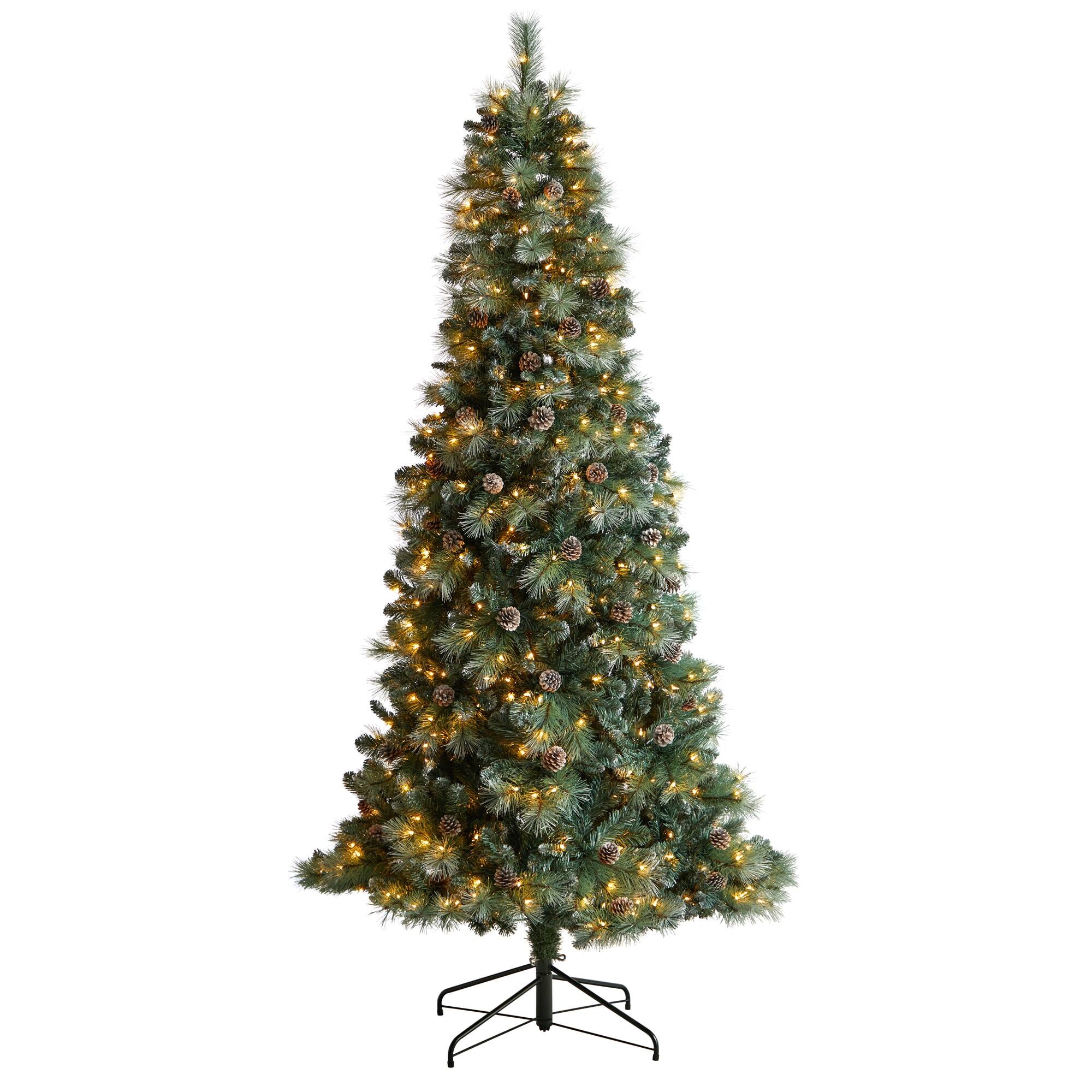 Front. BreeBe - 8’ Frosted Tip British Columbia Mountain Pine Christmas Tree - Multi.