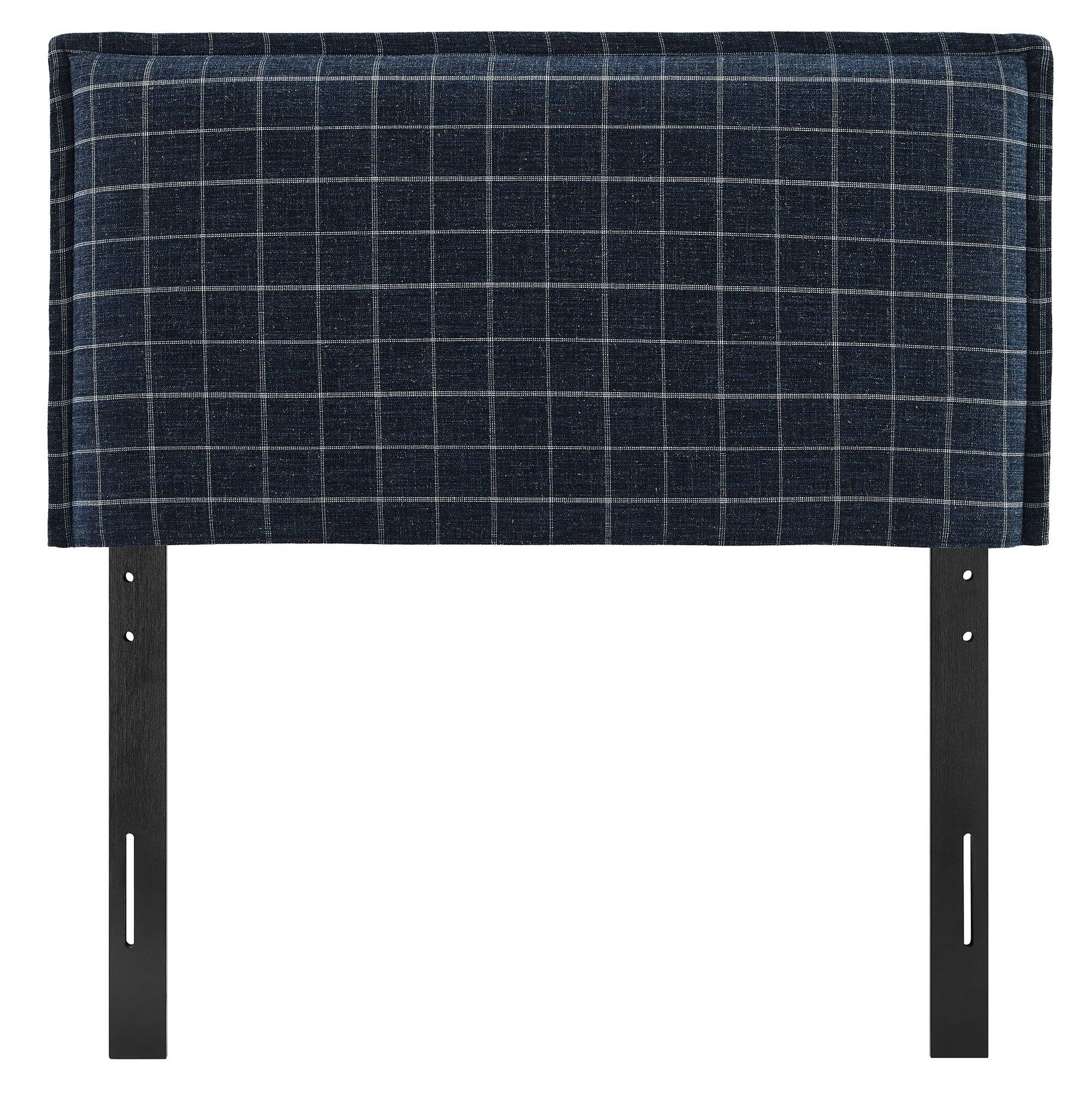 Alt View 2. Modway - Camille Checkered Linen Blend Headboard by Modway - Denim Windowpane Check.