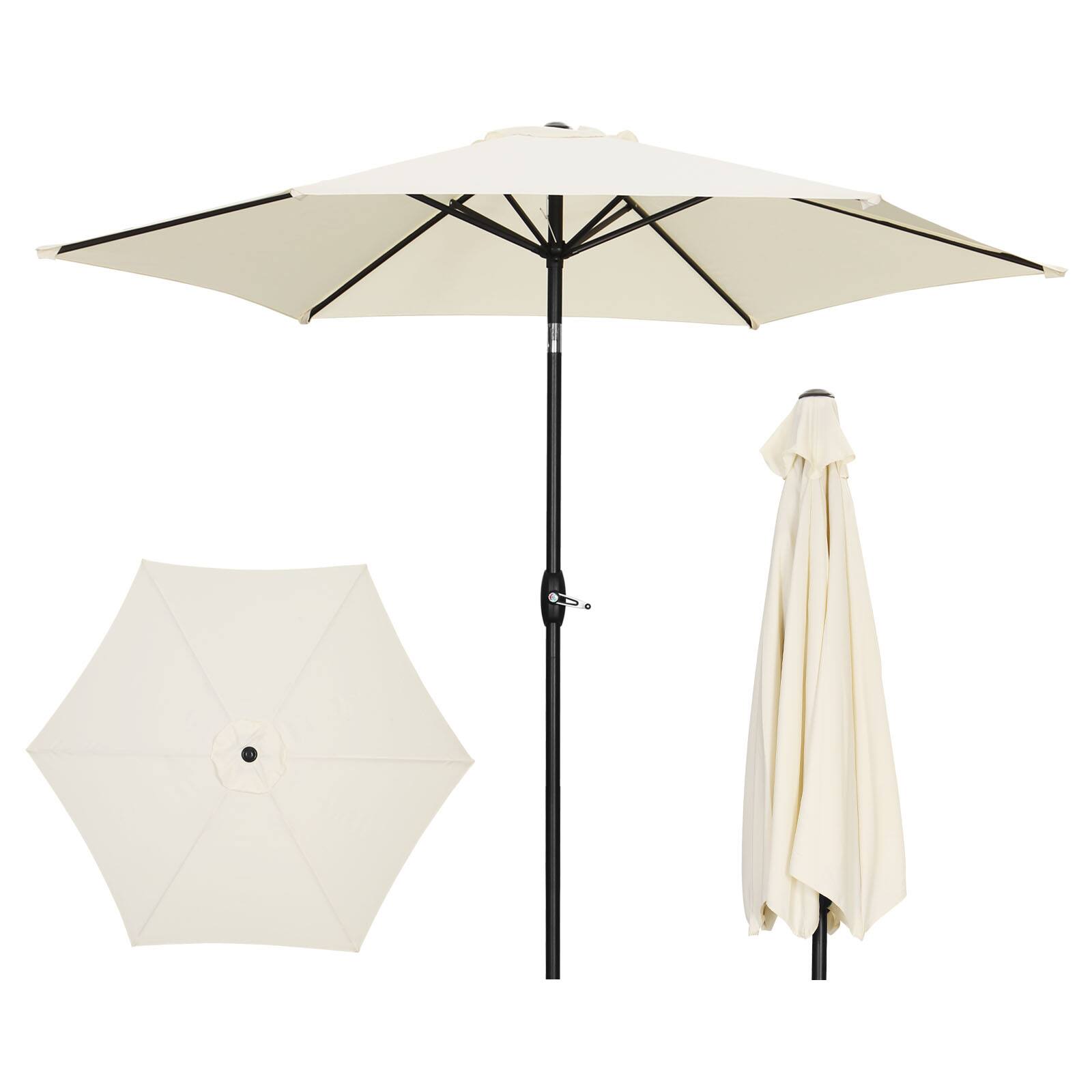 Front. Ainfox - Ainfox 9ft Patio Umbrella  Without Lights - White.