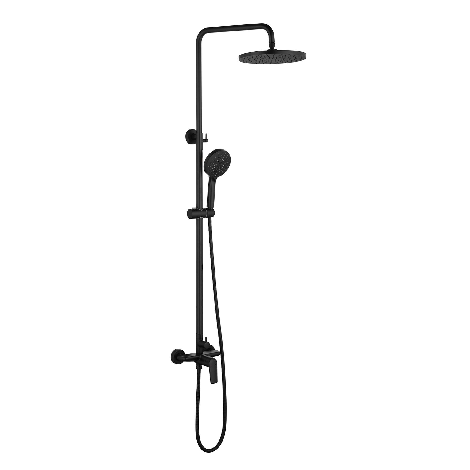 Photos - Shower System ABS Boyel Living - Shower Set Brass SUS304 2-Function 10-Inch  Top Spray 3-Function Handheld cUPC - Matte Black BLFA012MB 