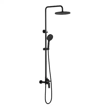 Front. Boyel Living - Matte Black Shower Set Brass SUS304 2-Function 10-Inch ABS Top Spray 3-Function Handheld cUPC - Matte Black.