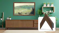 Front. Deco TV Frames - 55" Slim Bezel for Samsung The Frame TV - Museum Walnut.