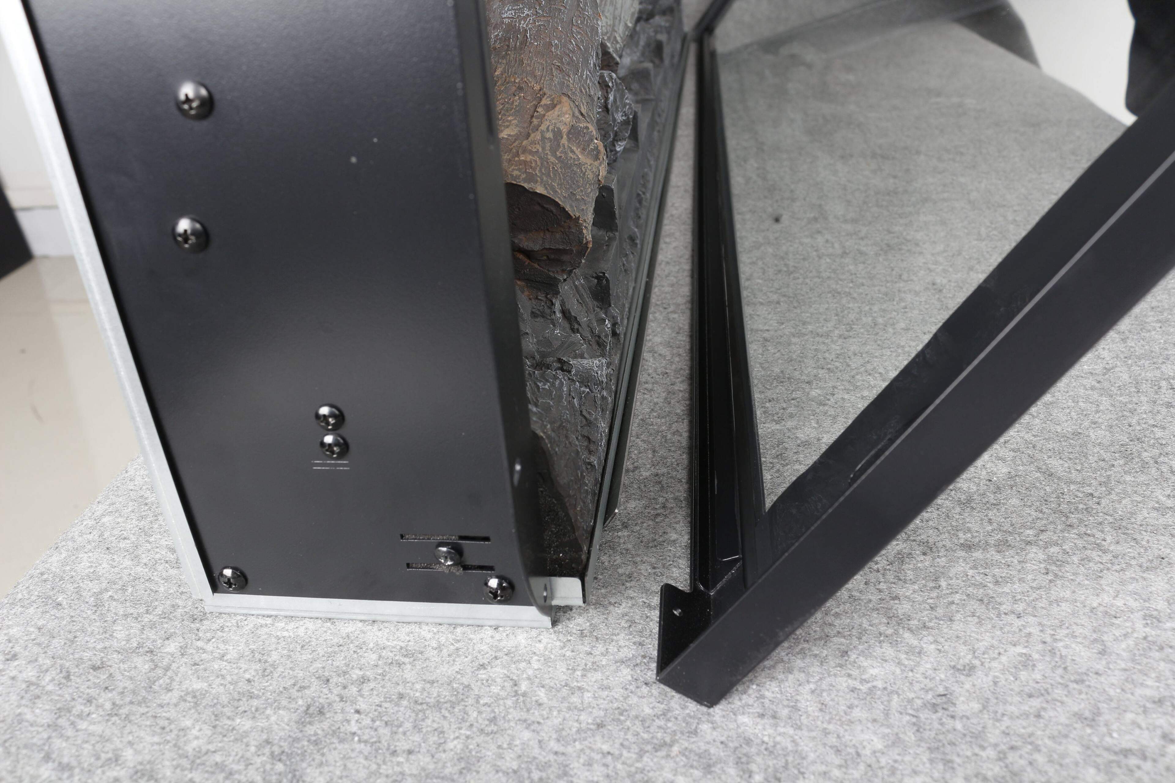 Alt View 4. Tiramisubest - 44 inch wall recessed electric fireplace with remote and Imitation Flame , LED light heater - Antique Black.