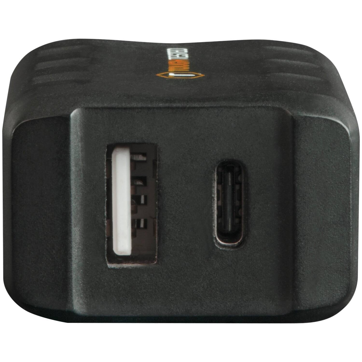 Front. ToughTested - 15W Dual-Port USB Wall Charger - Black.