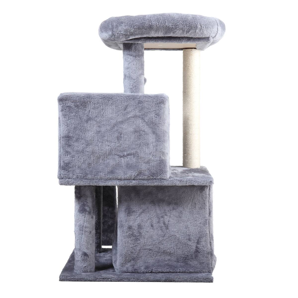 Alt View 2. TinyHomie - Double Layer Cat Tree with House Ladder.