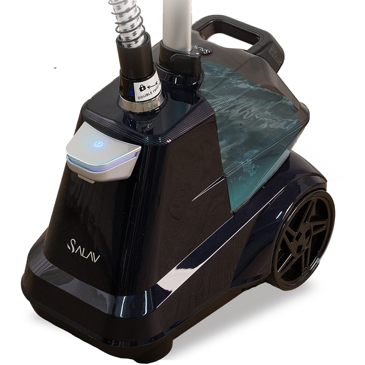 SALAV - 1800W Intelligent Step-On Control Garment Steamer With Large Wheels - Navy