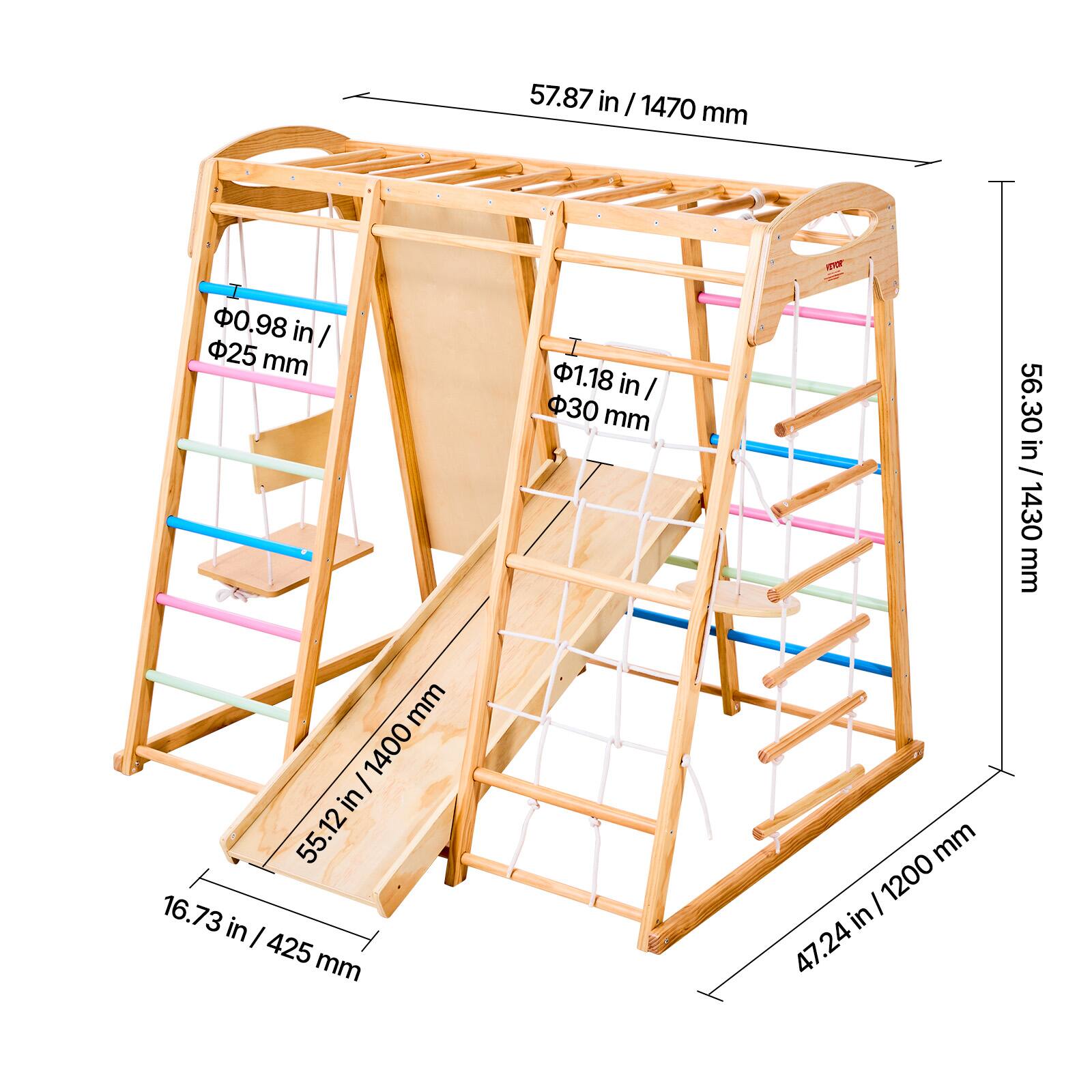 - 57.87 in / 1470 mm
- 56.30 in / 1430 mm
- 55.12 in / 1400 mm
- 47.24 in / 1200 mm
- 16.73 in / 425 mm
- Φ0.98 in / Φ25 mm
- Φ1.18 in / Φ30 mm